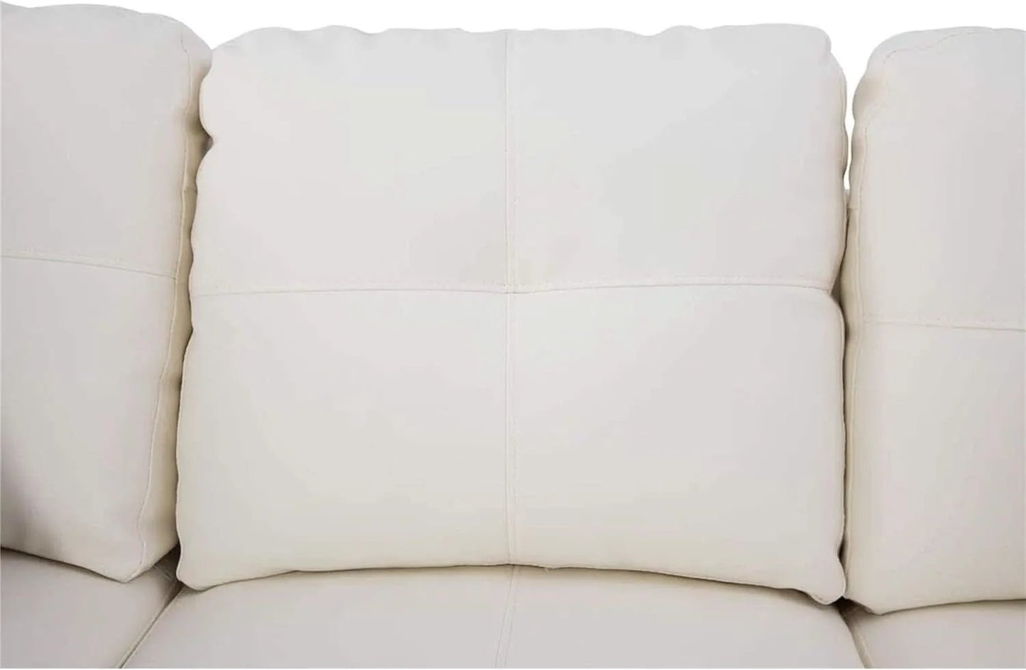 Sectional Sofa Faux Leather White L Shaped Couch Set from PriceLows™