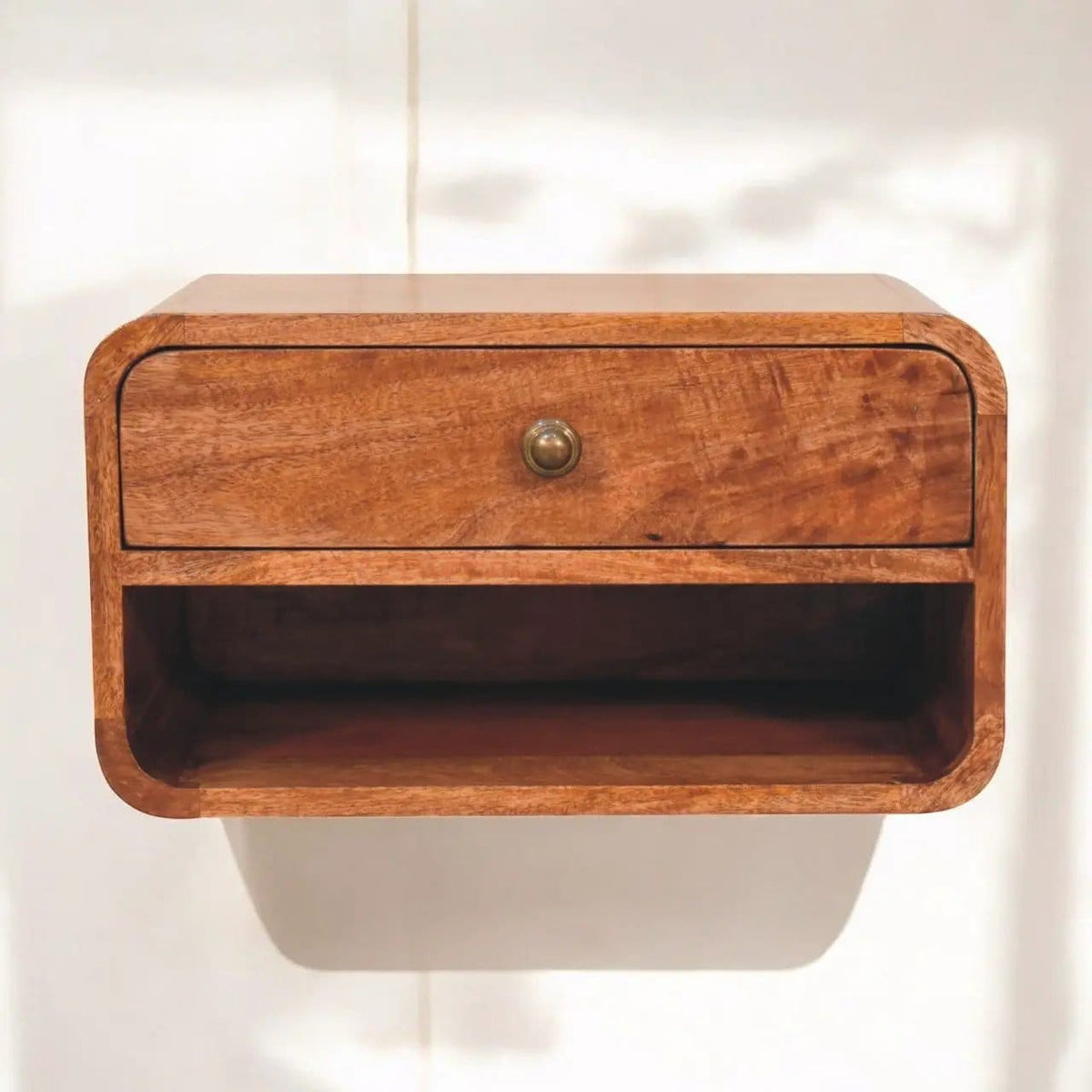 Curve Upper Slot Floating Nightstand | 6 Pieces | Bedroom Furniture | Bedroom