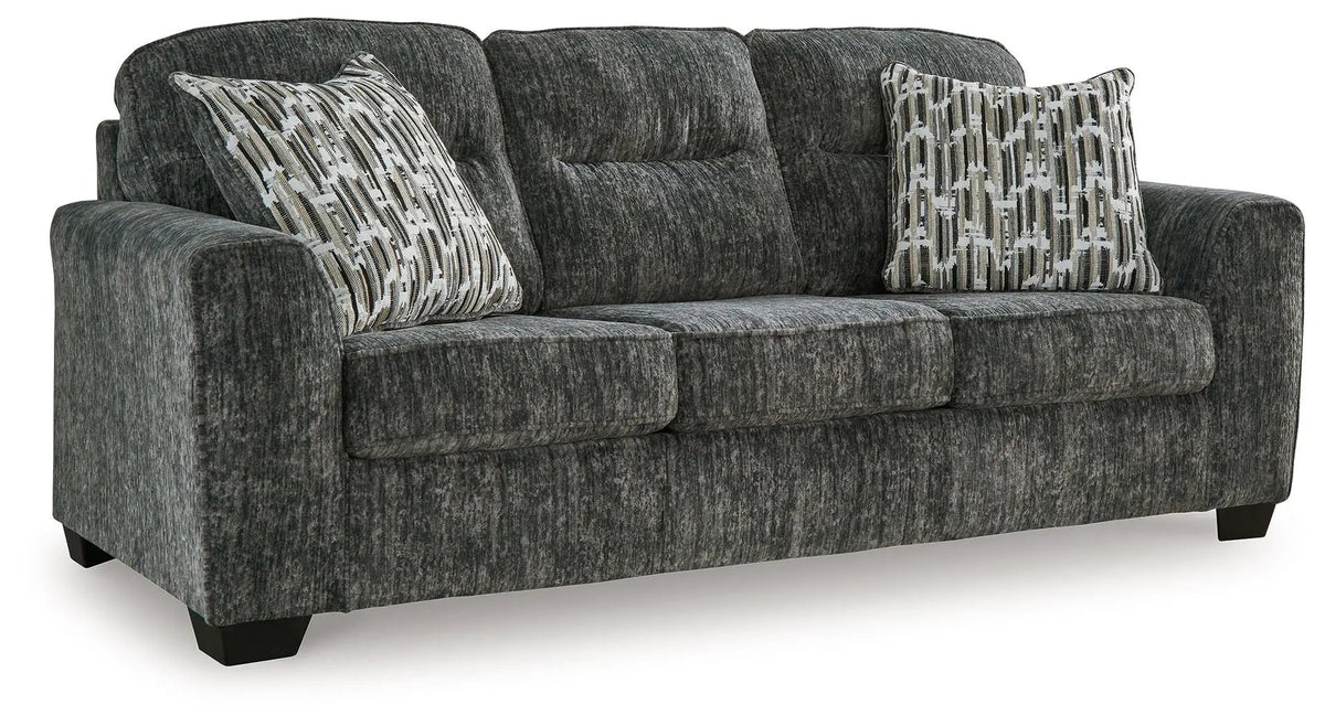 Lonoke Living Room Set | Sofa And Loveseat | Plush Upholstery | Dark Tri-Block Legs
