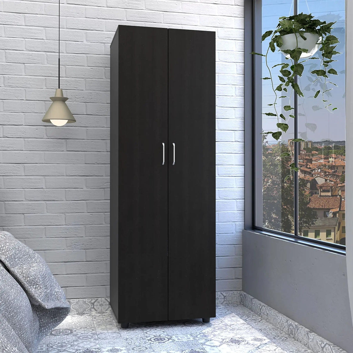 Armoire Organiser, Two Shelves, Rod, Double Door Cabinet Armoire Wardrobe | 2 Pieces | Bedroom Furniture | Bedroom