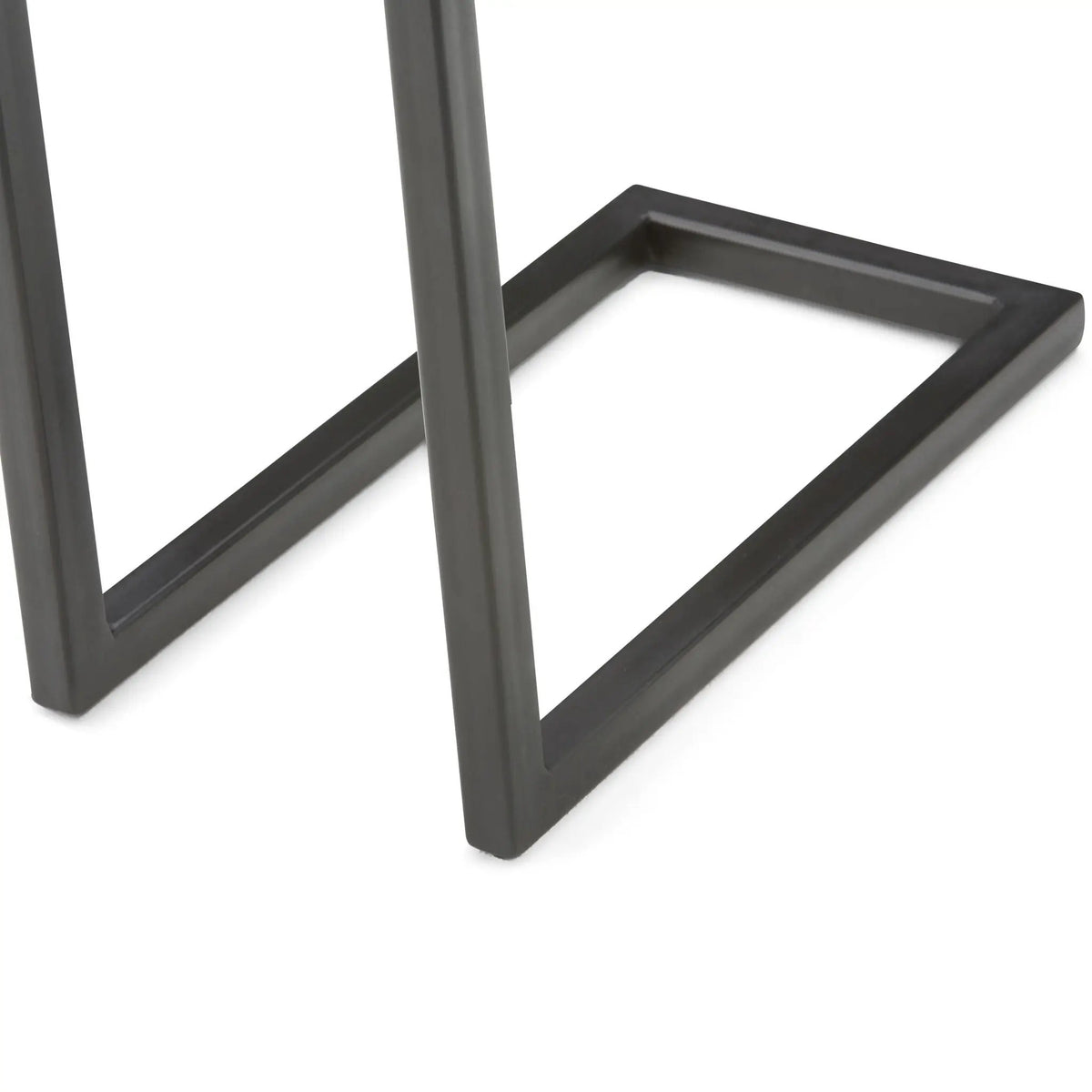 Skyler C-Shaped Side Table | Handcrafted | Powder-Coated Metal Base | Slide-Under Design