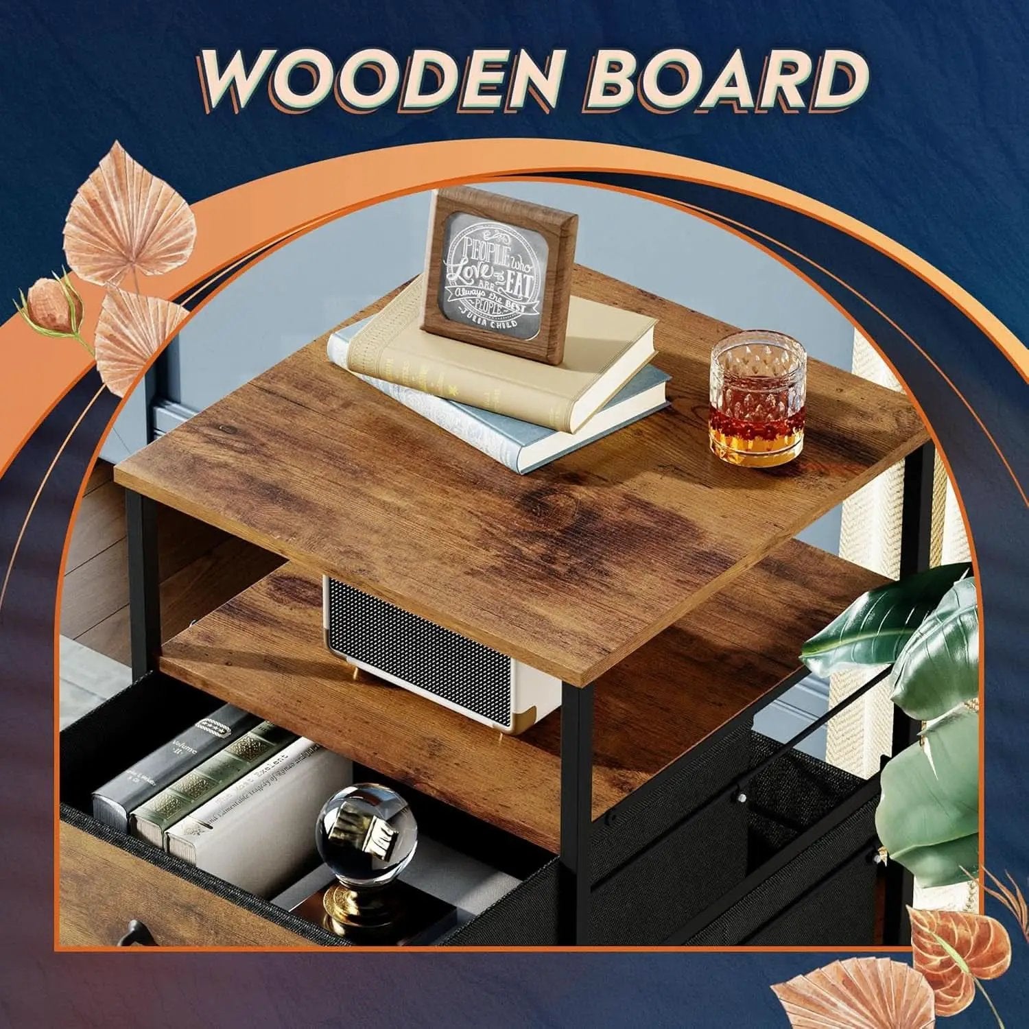 2 Drawer Mobile File Cabinet With Open Shelf Rolling Printer Stand For A4 Or Letter Size Files Rustic Brown Wood Grain from PriceLows™