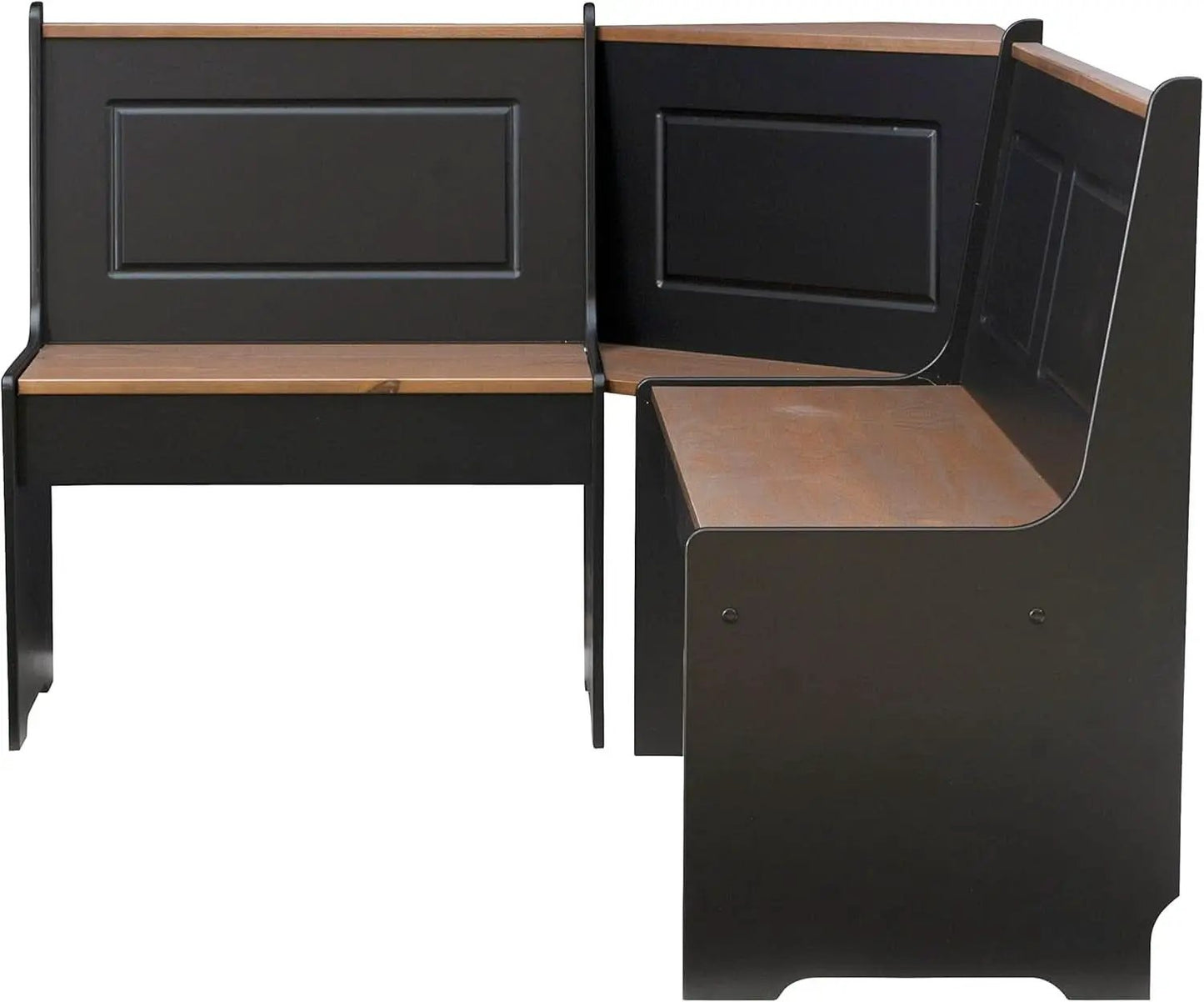 Black Pecan Five Seat Dining Set With Storage Benches from PriceLows™