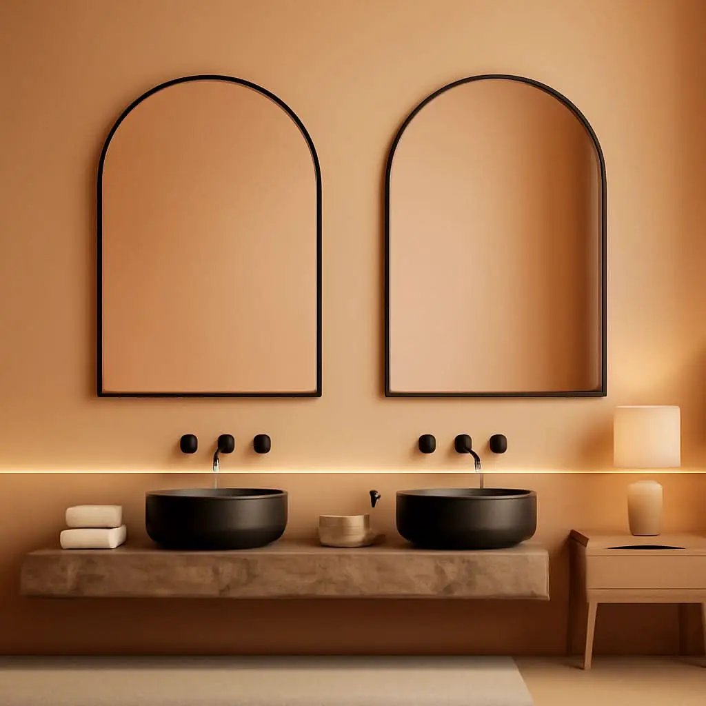 Arched Full Length Wall Mirror 24x36 Matte Black Frame from PriceLows™