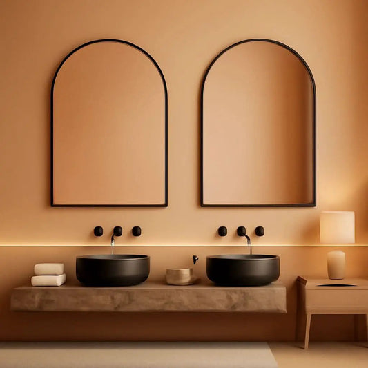 Arched Full Length Wall Mirror 24x36 Matte Black Frame from PriceLows™