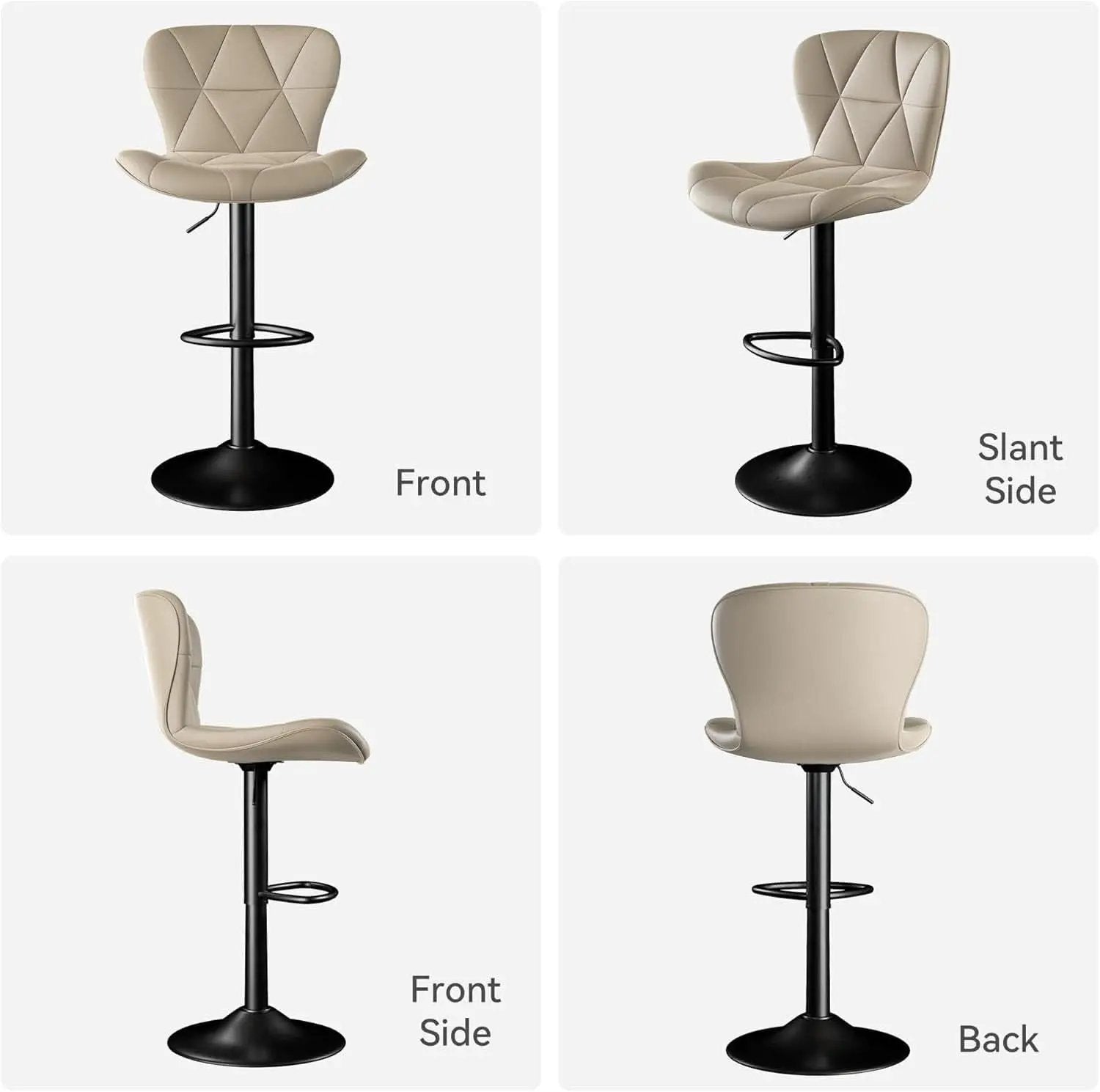 Adjustable Swivel Bar Stools Set of 2 in Khaki Finish from PriceLows™