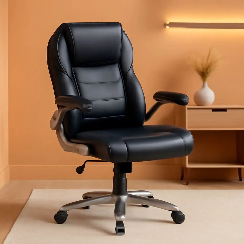 Ergonomic High Back Office Chair Black With Lumbar Support from PriceLows™