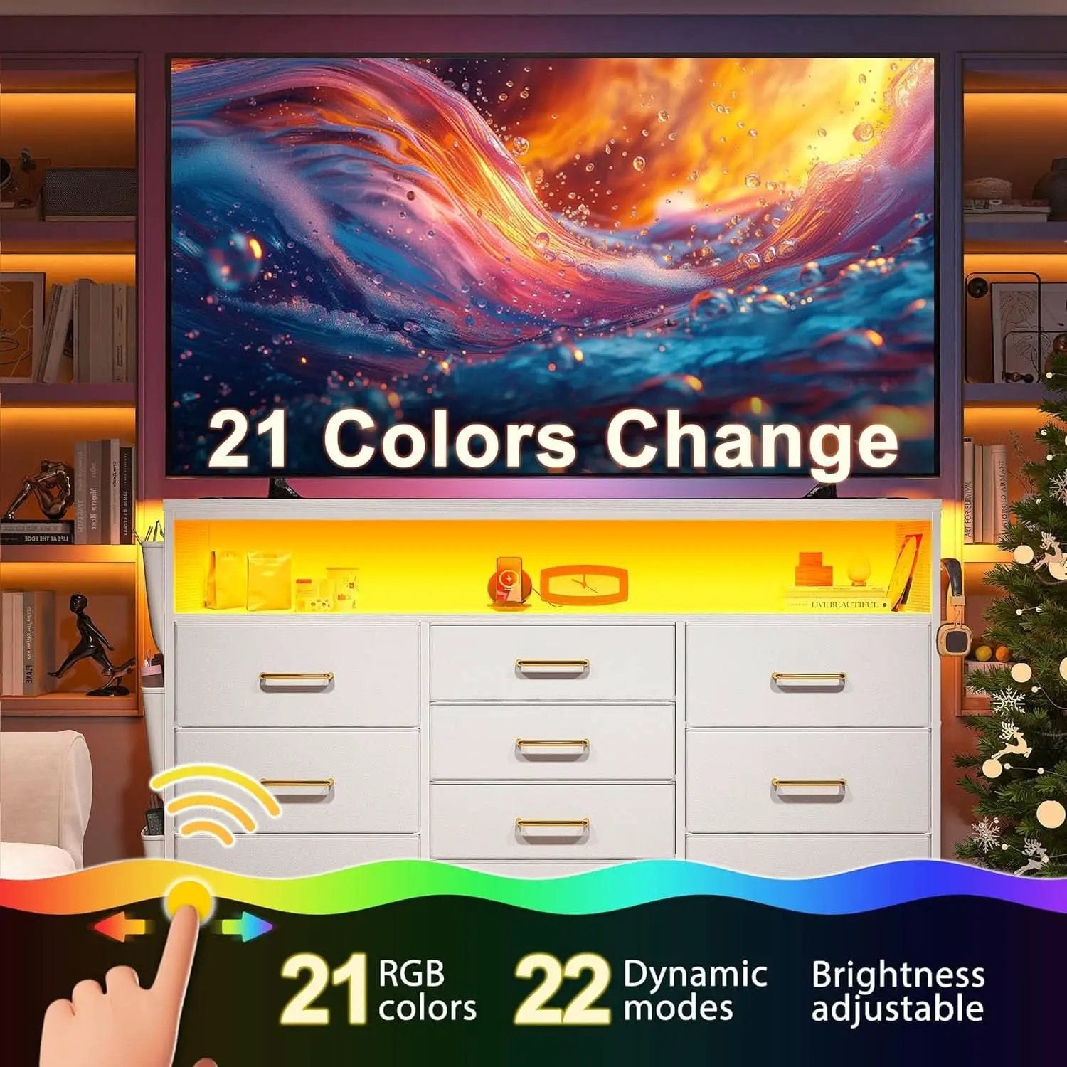 Sturdy Dresser TV Stand For 55 Inch TV With 10 Drawers from PriceLows™