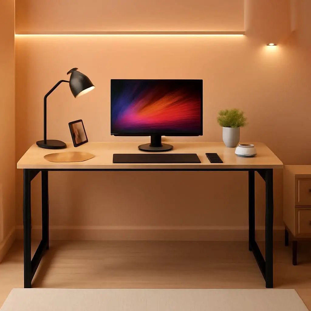 39 Inch Computer Desk Nature Wood Home Office Writing Table from PriceLows™