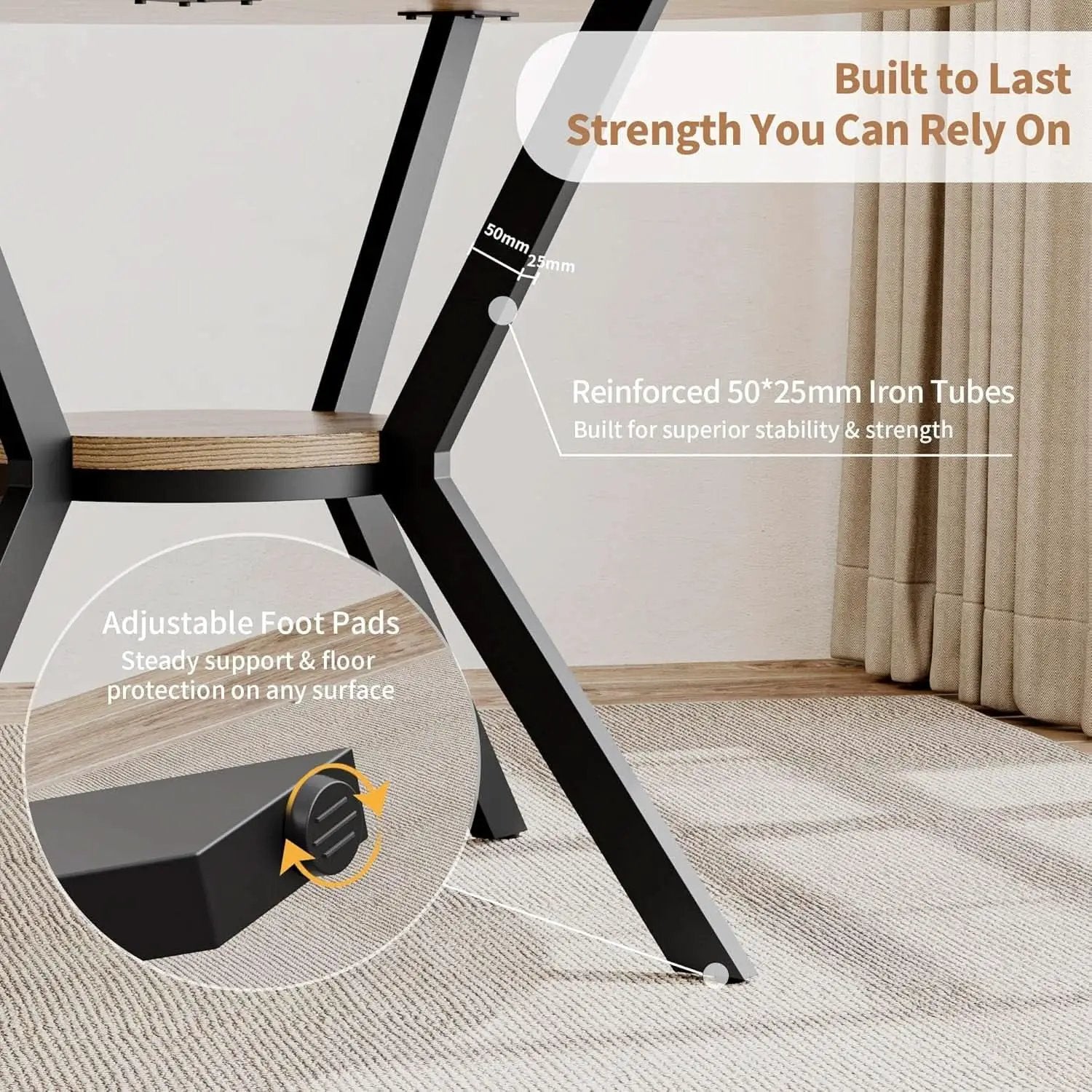 42 Inch Round Farmhouse Dining Table With Compact Storage from PriceLows™