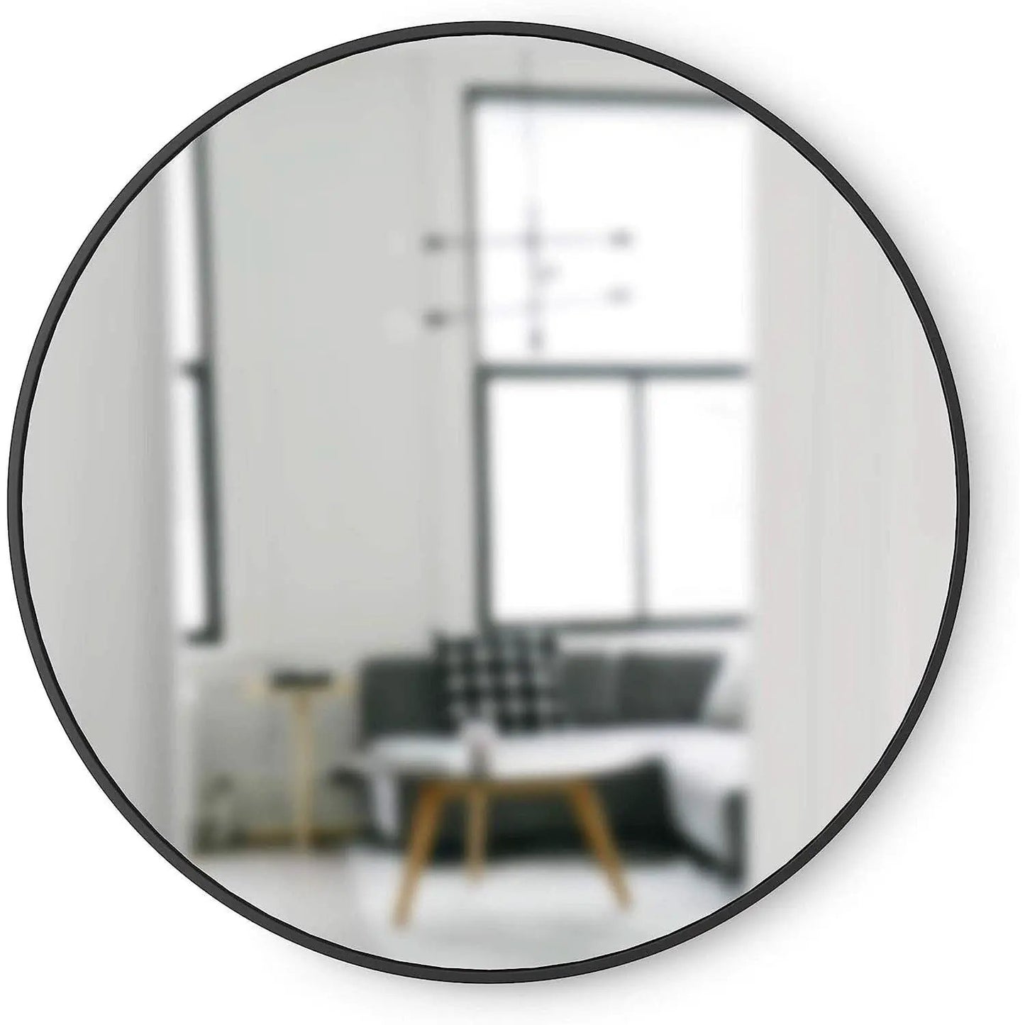 Round Rubber Wall Mirror 37 Inch Diameter With Protective Rubber Frame from PriceLows™