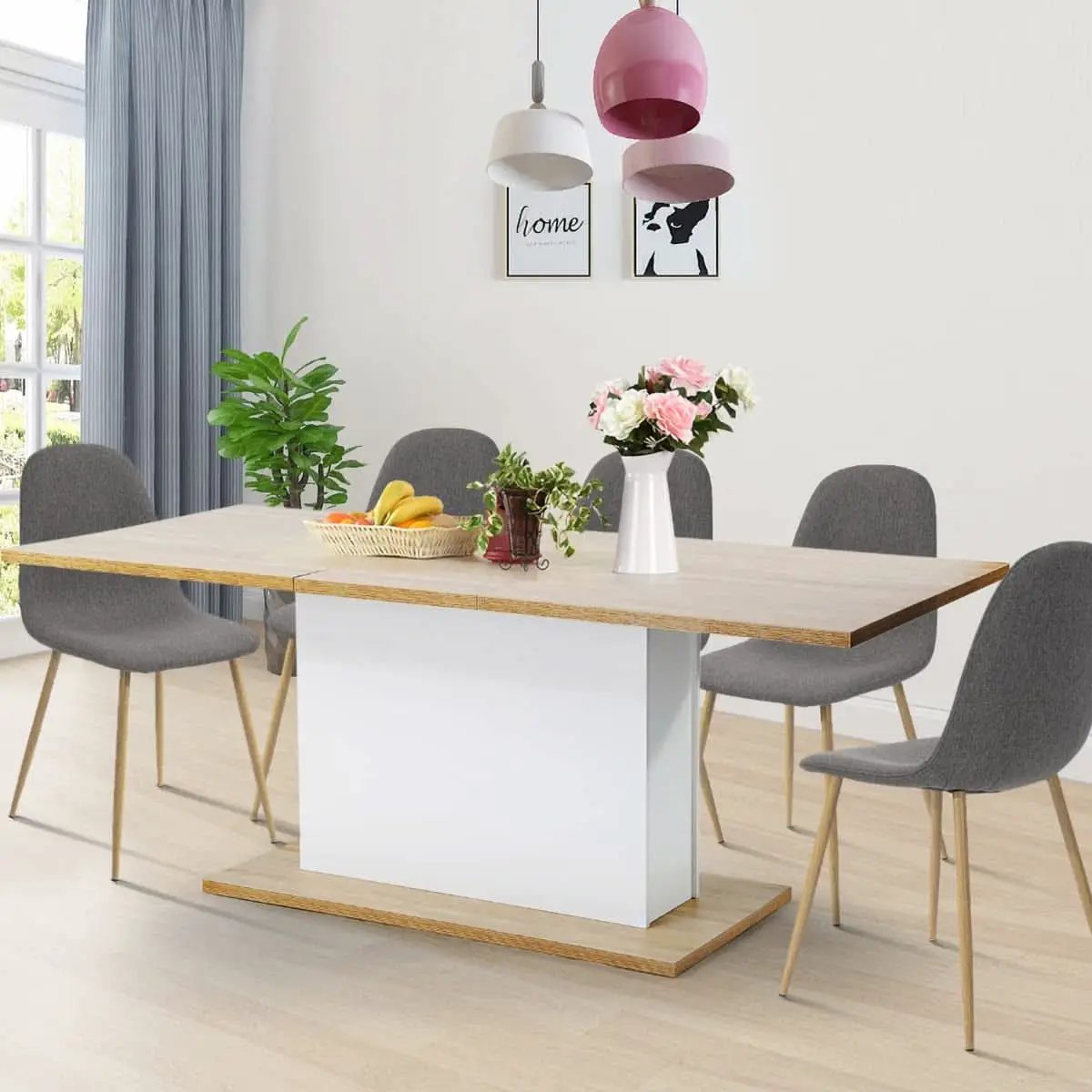 Extensible Dining Table For 4 To 8 People Wooden Top from PriceLows™