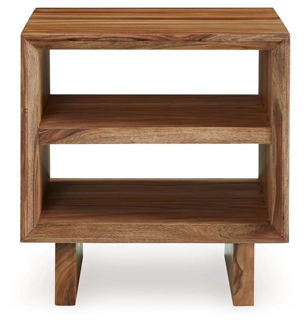 Dressonni Square End Table | 24.13 x 24.13 x 25 in | Mdf & Veneer | Brown