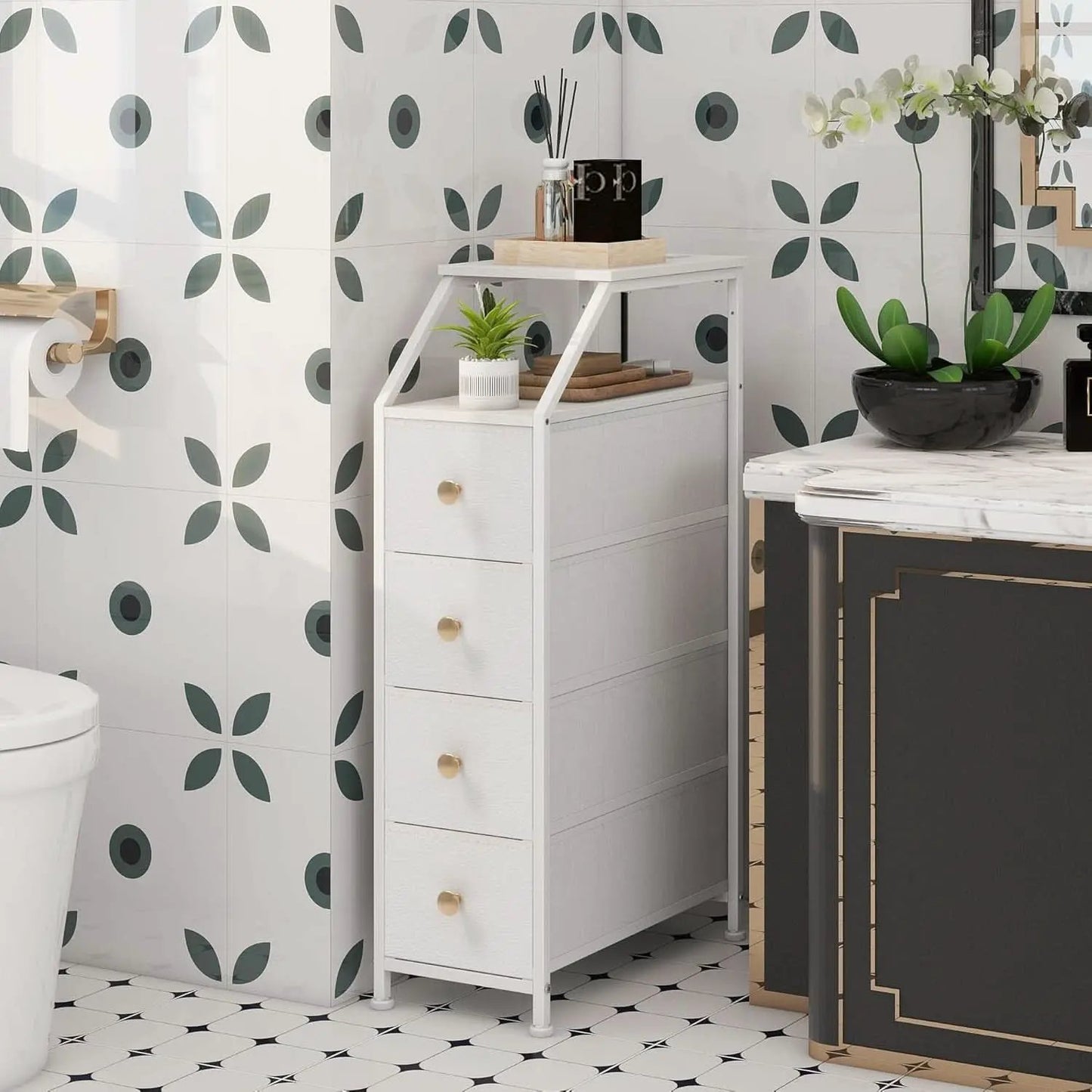 UltraSlimVertical Dresser With USB Charging Station White from PriceLows™