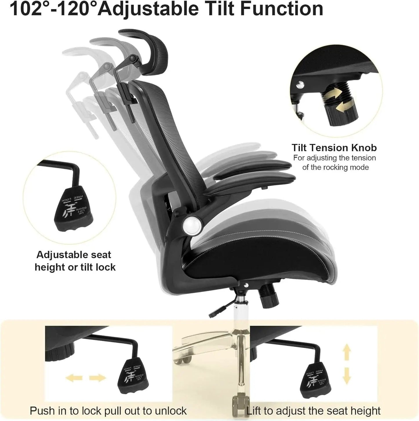 Big And Tall Ergonomic Office Chair 400Lbs Heavy Duty from PriceLows™