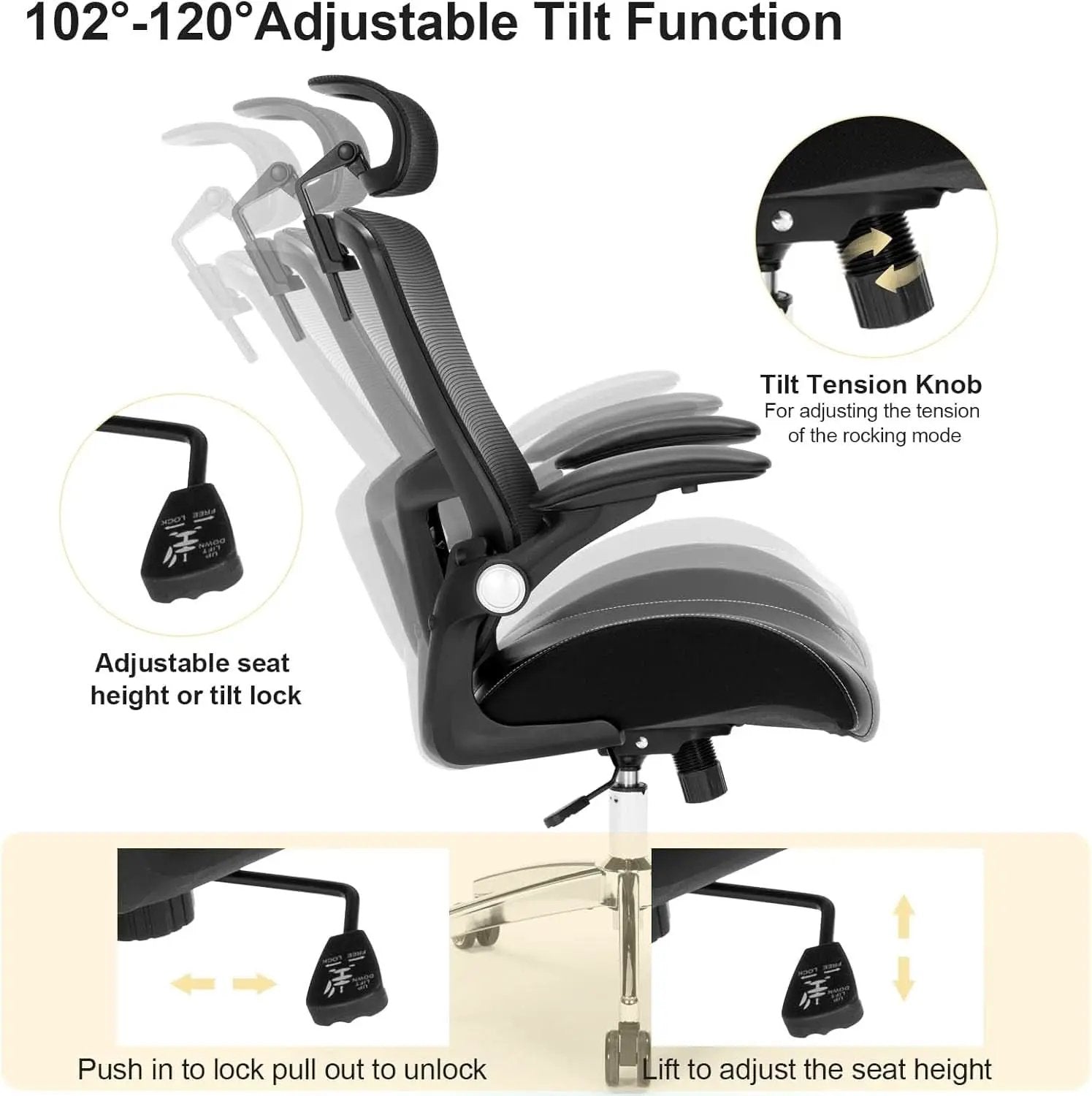 Big And Tall Ergonomic Office Chair 400Lbs Heavy Duty from PriceLows™
