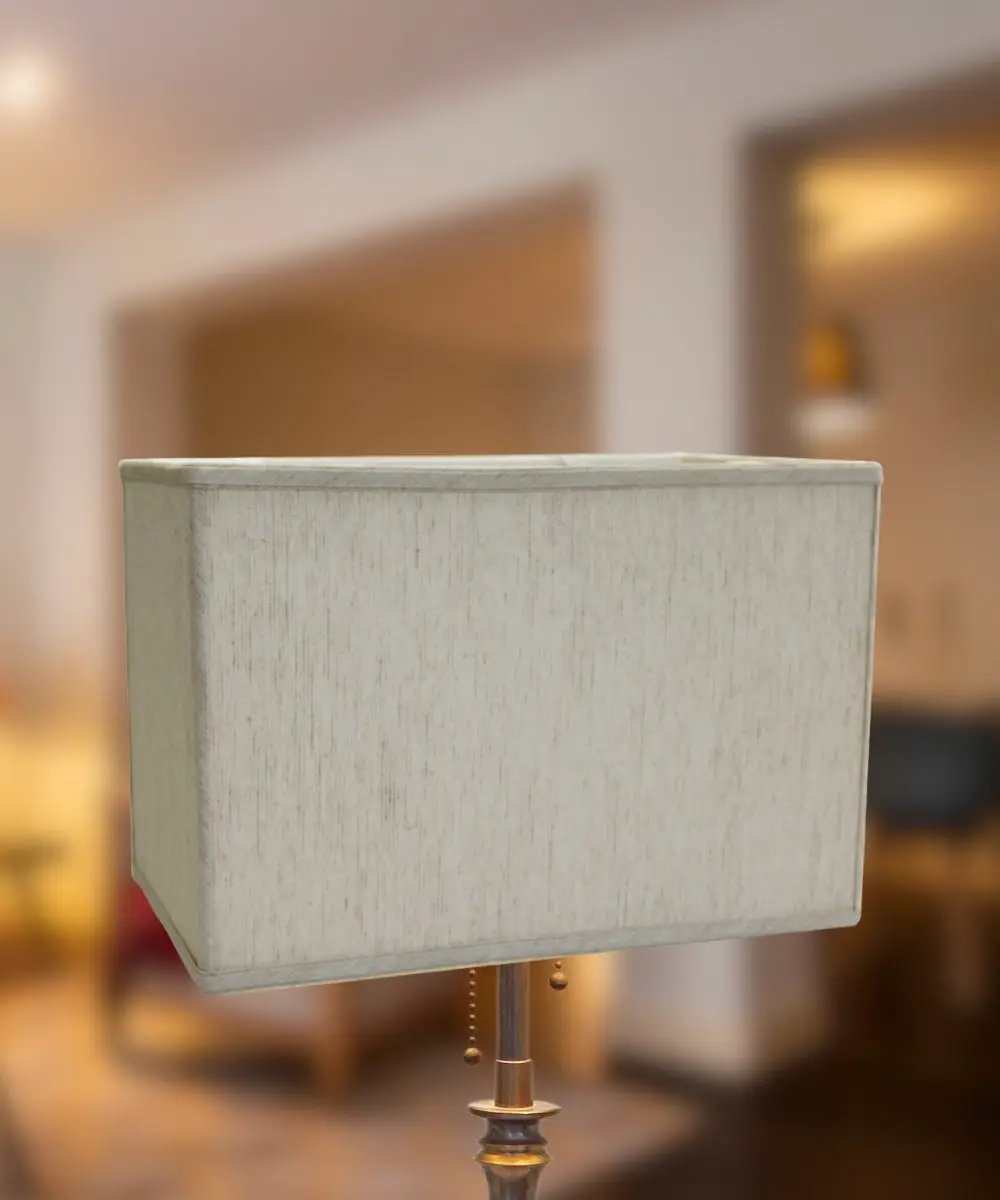Rectangular Drum Lampshade | 16X11 Inches | Linen Fabric | Oatmeal