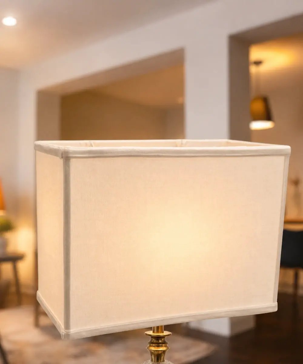 Rectangular Drum Lamp Shade | 16W X 11H | Premium Linen | White