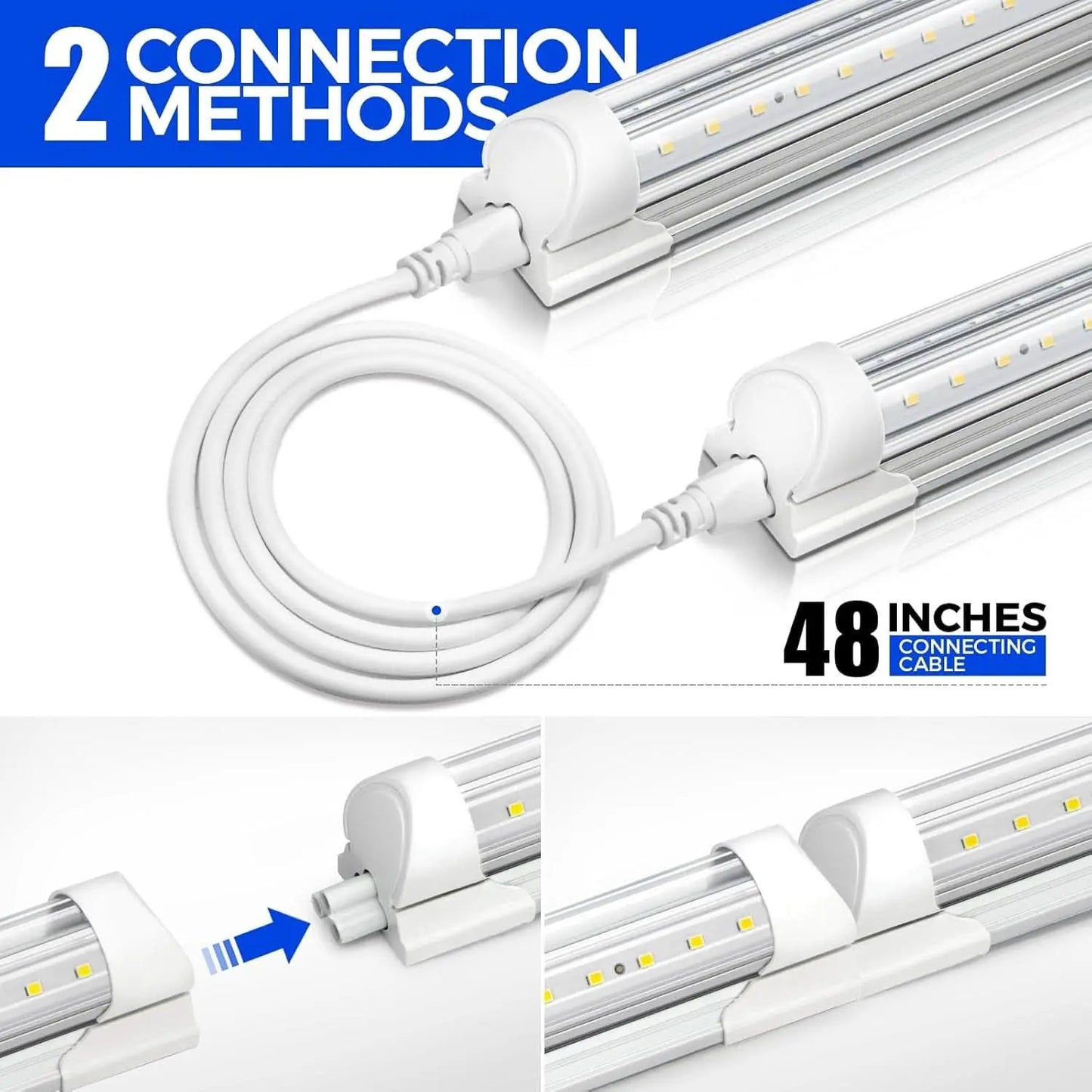 8ft LED Shop Light 10000 Lumens Daylight 5000K Linkable from PriceLows™