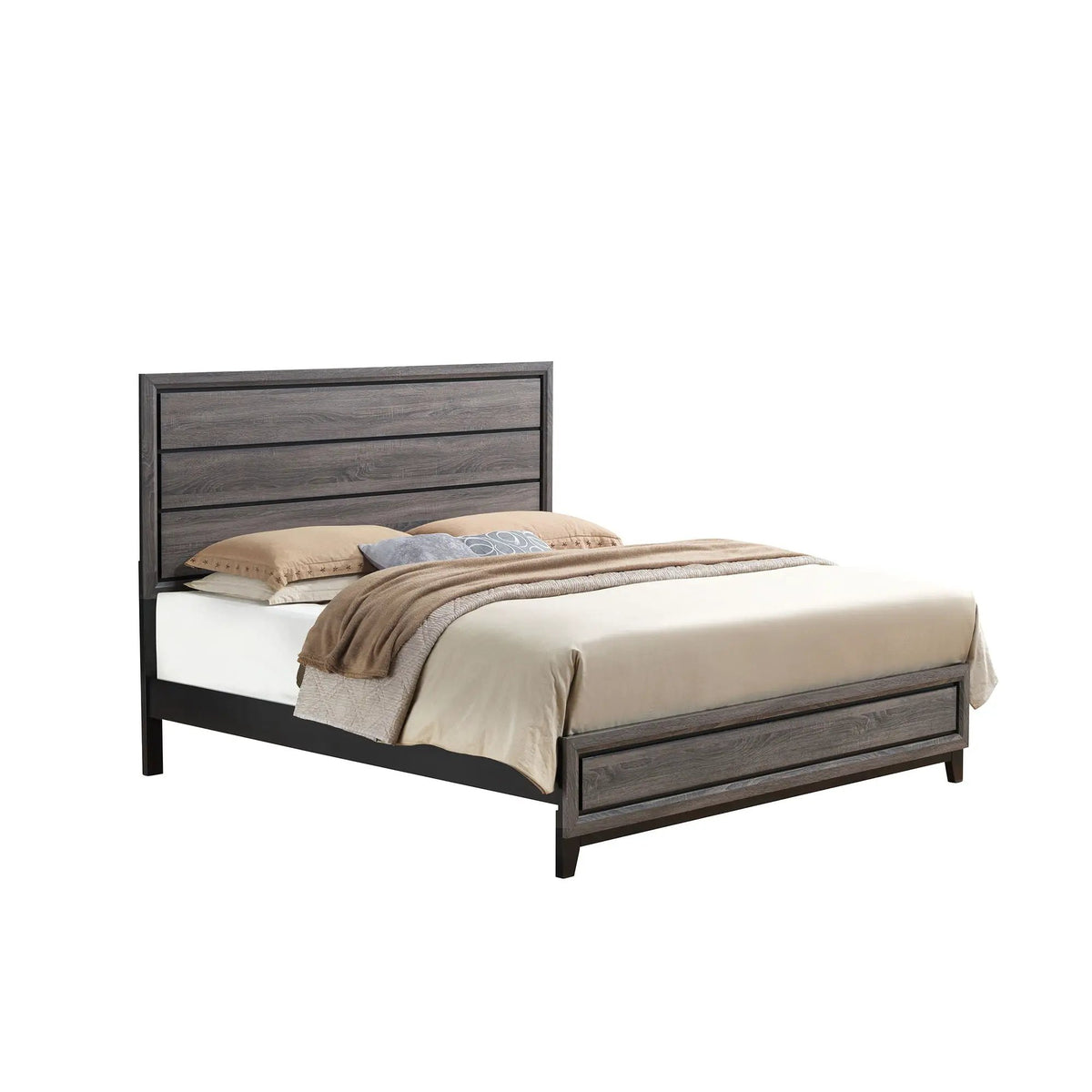 Mirage Panel Bed | Contemporary Panel Headboard | Rubber Wood Construction | 86 Inch Length