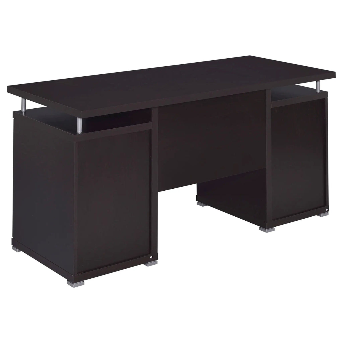 Tracy 55-inch 2-drawer Office Computer Desk | 55 x 23.5 x 29.5 in | Engineered Wood & Veneer | Cappuccino