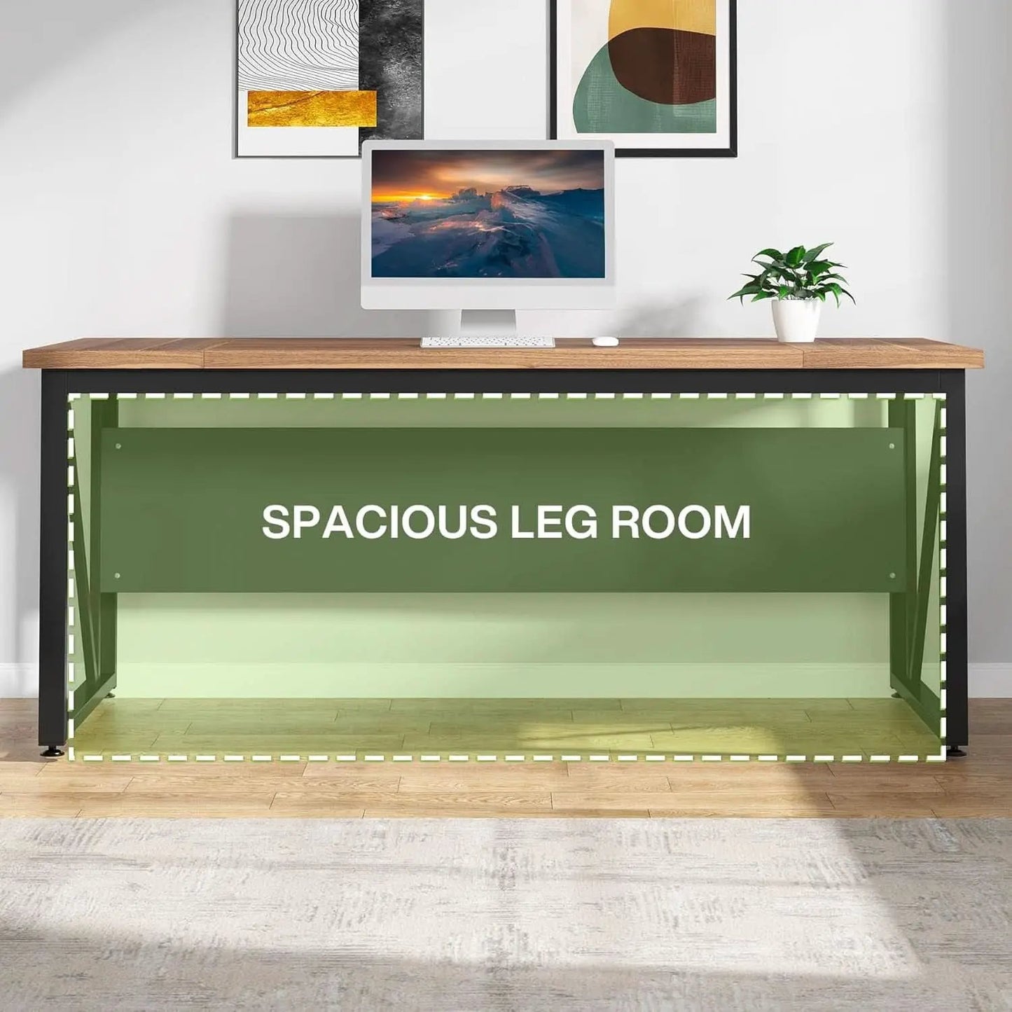 63 Inch L Shaped Desk With 47 Inch File Cabinet Brown Black from PriceLows™