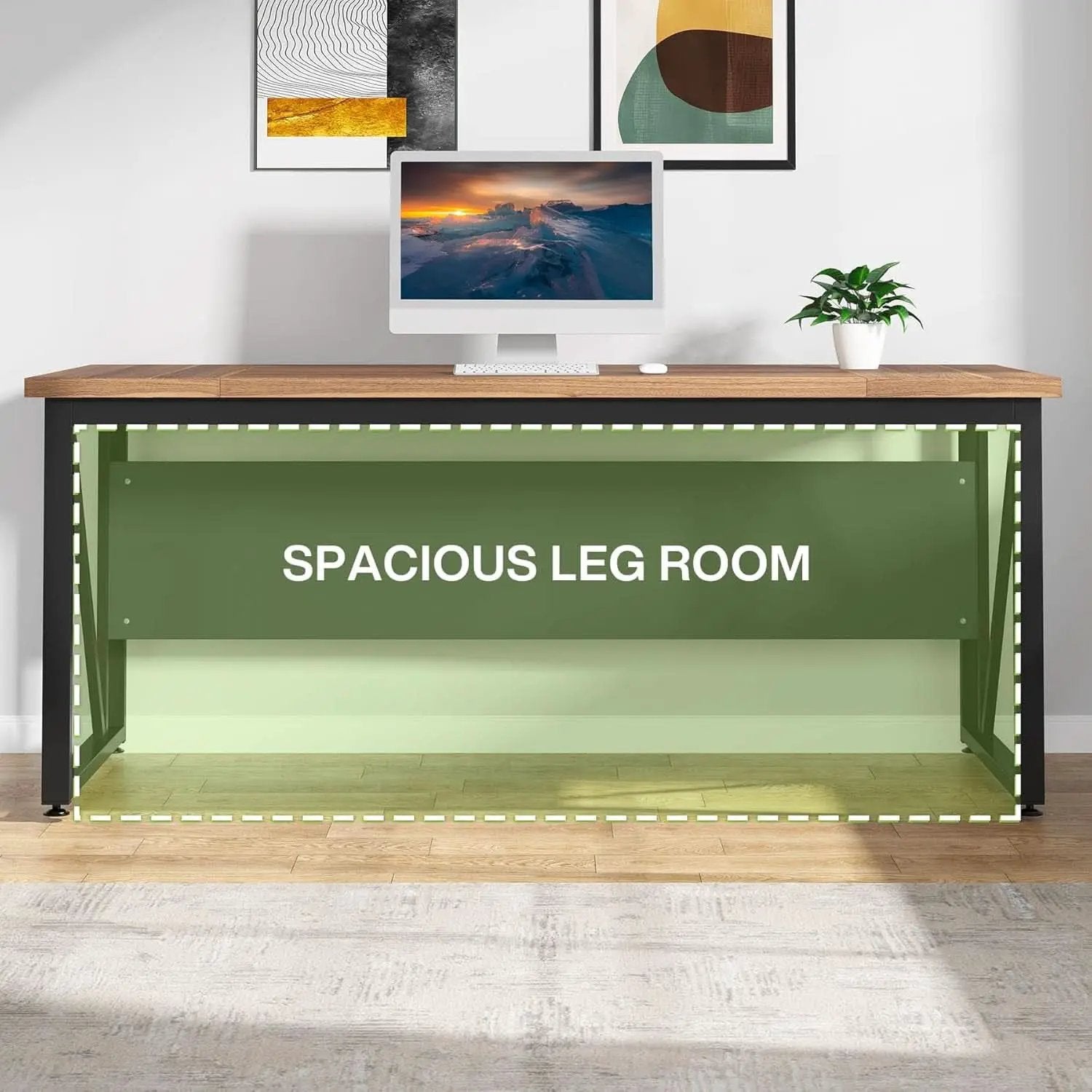 63 Inch L Shaped Desk With 47 Inch File Cabinet Brown Black from PriceLows™