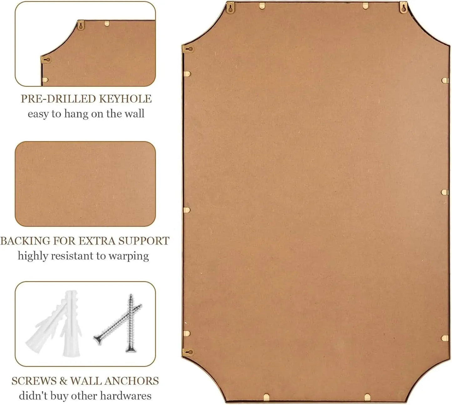 30 X 40 Inch Wall Mirror With Antique Gold Beaded Frame from PriceLows™