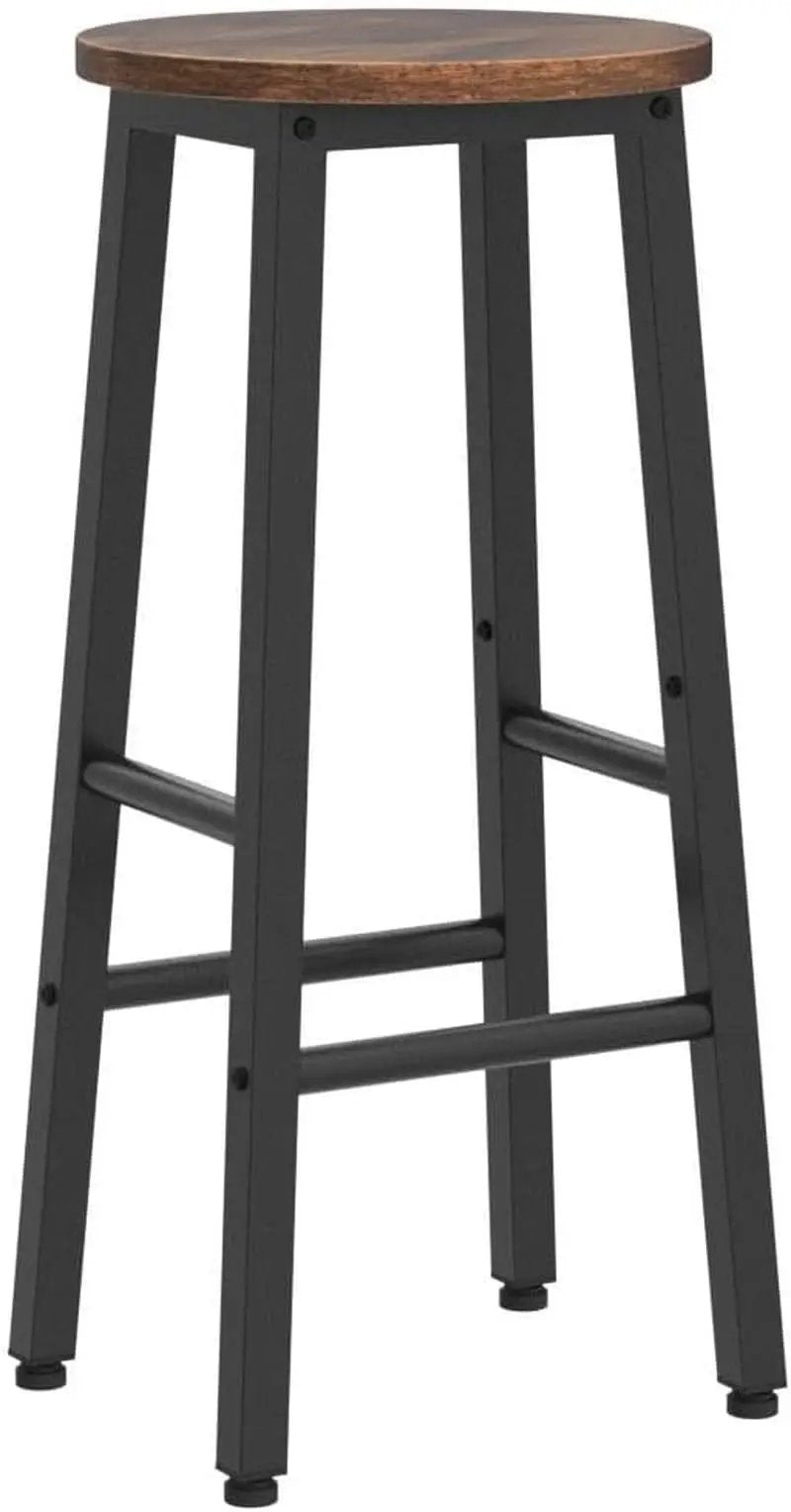 Bar Stools Set Of 2 24.8 Inch Rustic Brown Kitchen Island from PriceLows™