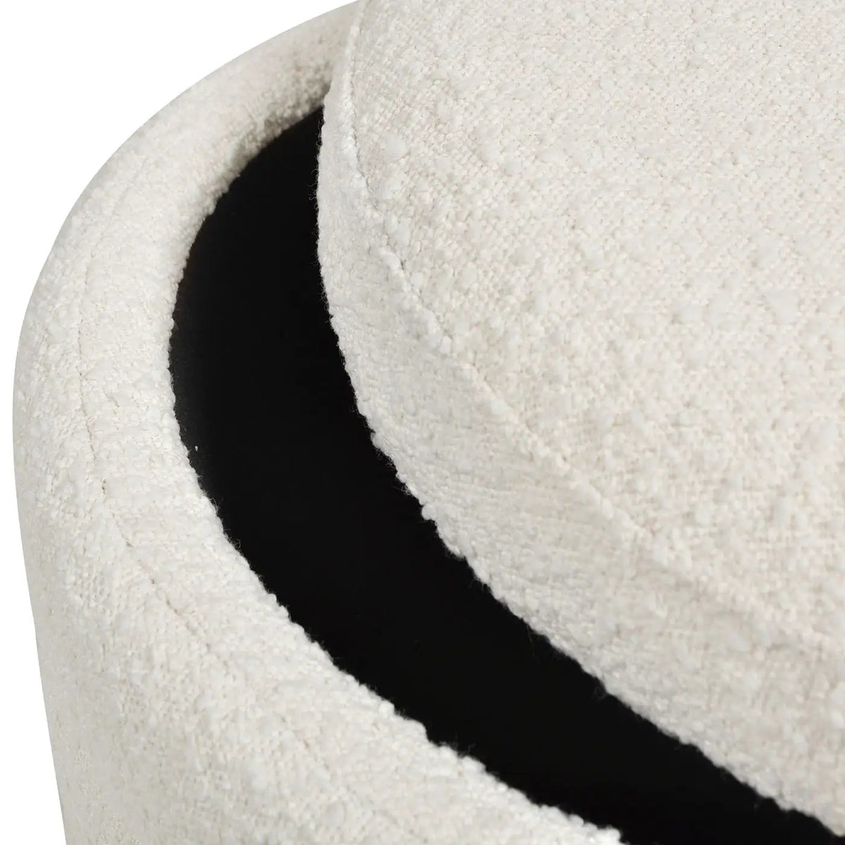 Fuji Oversized Round Storage Ottoman | Kiln-Dried Birchwood | Handmade Craftsmanship | 19 Inch Height