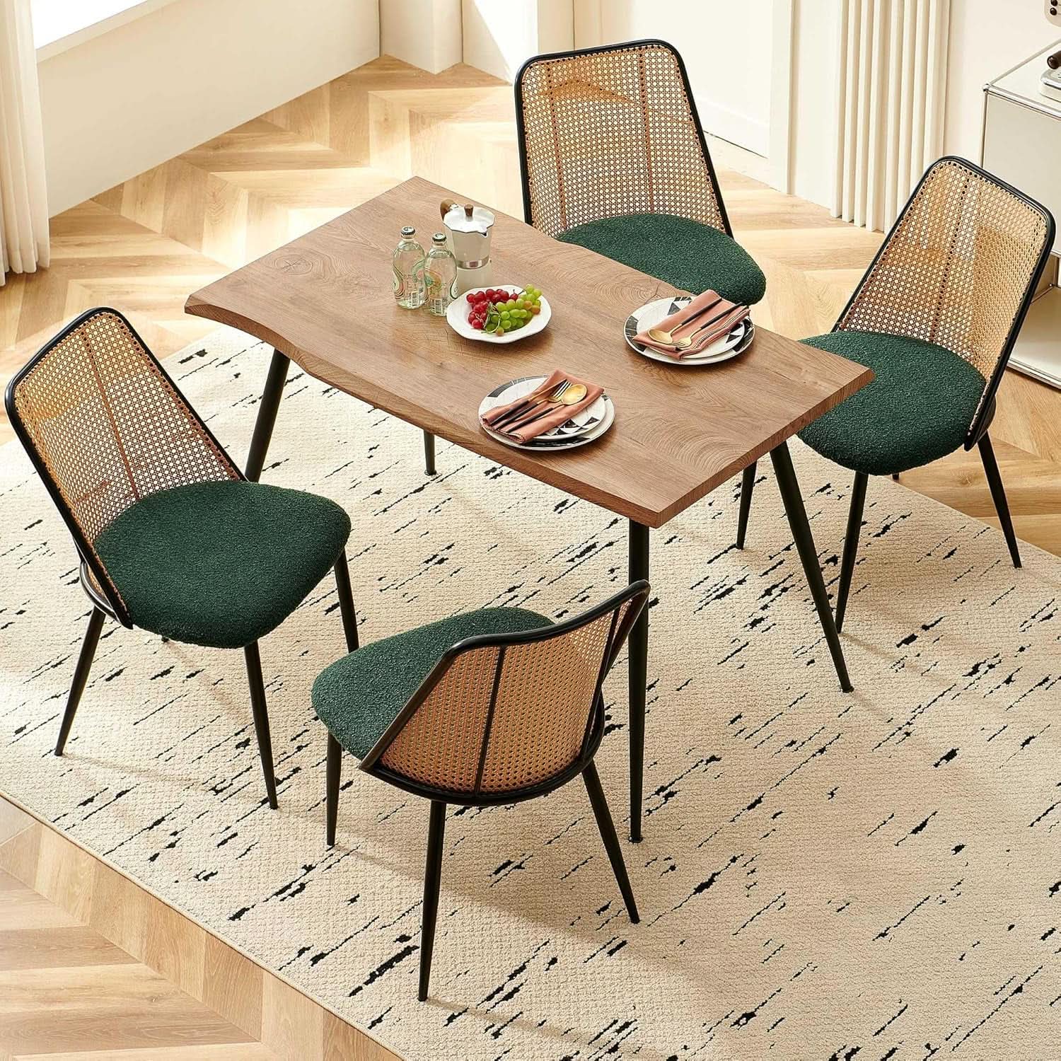 Elegant Walnut Finish 47 Inches Dining Table Set Four from PriceLows™