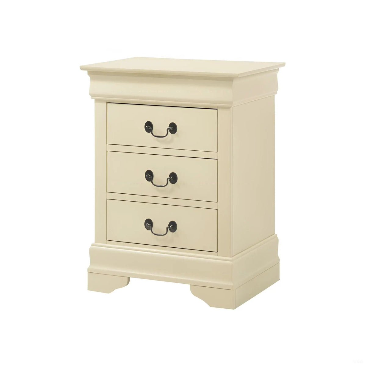 Louis Phillipe Nightstand | Traditional Wood Design | English Dovetailed Drawers | Metal Center Guides