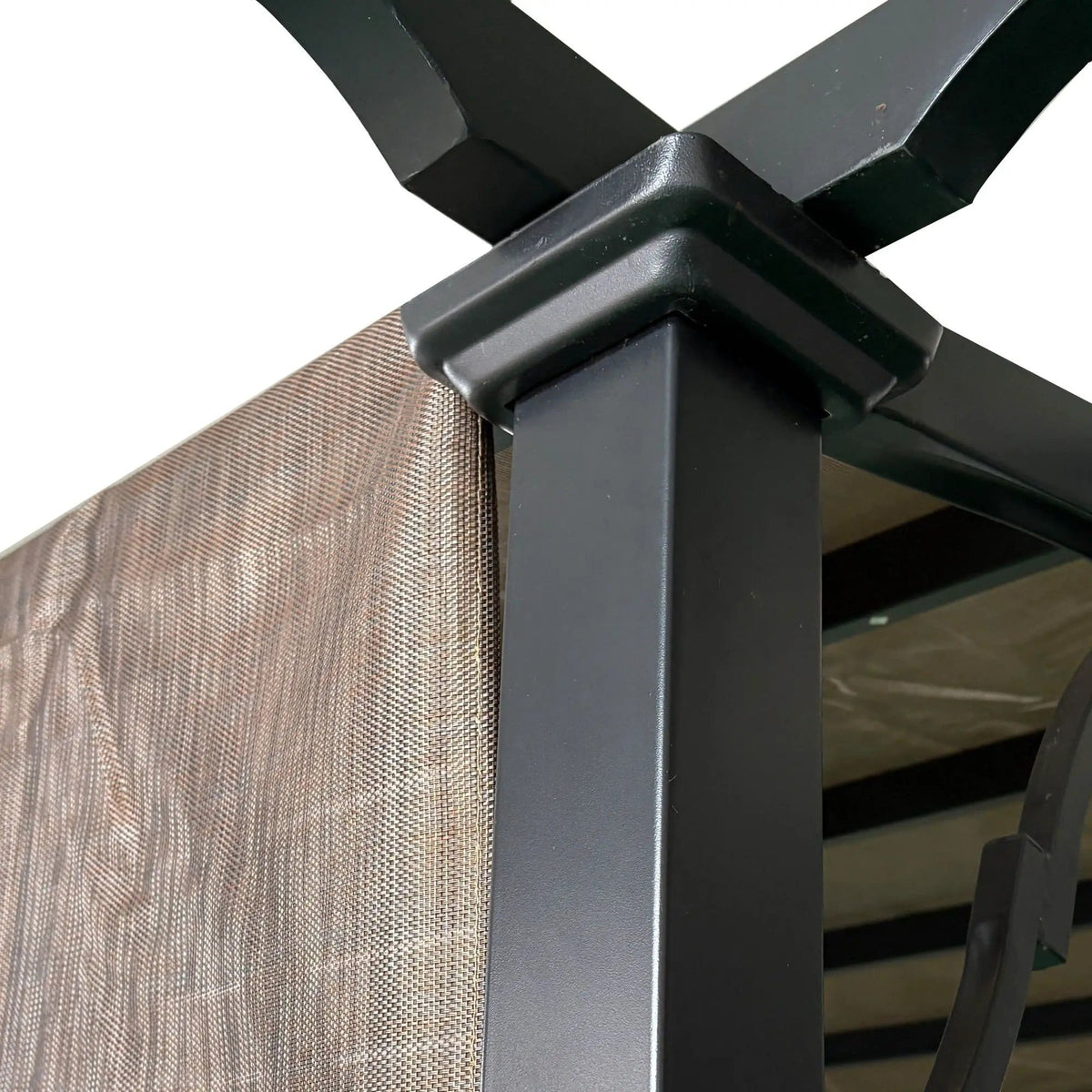 13' X 7.7' Outdoor Pergola Sun Shade Cover Cloth Patio Canopy Hdpe Permeable With | Umbrella & Canopy | Fabric & Stainless Steel | Brown