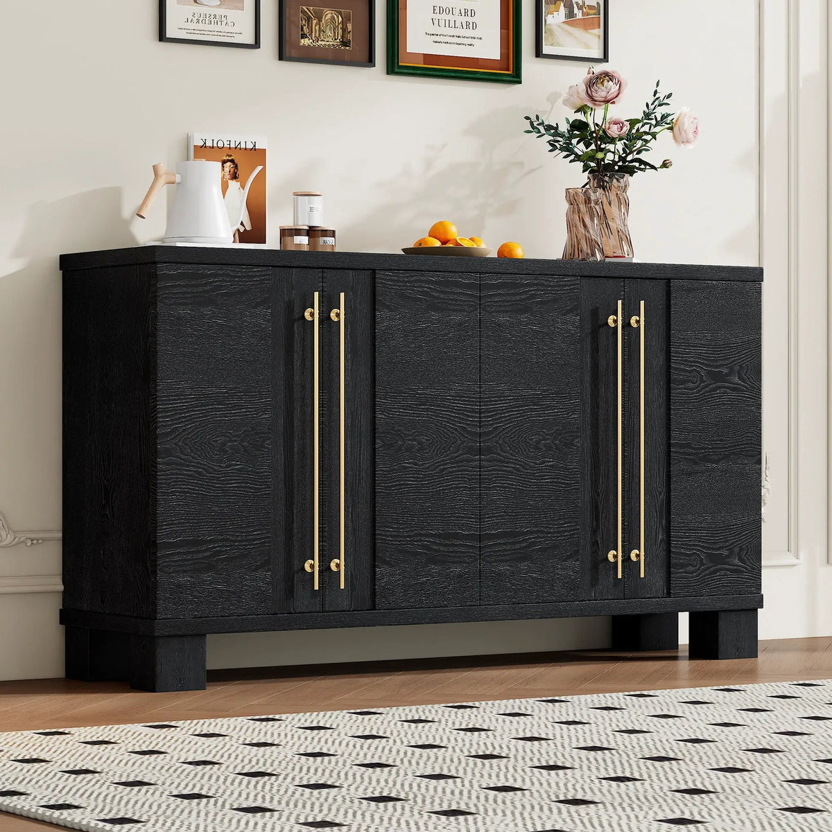 Sideboard | 3 Adjustable Shelves | Wood Grain Finish