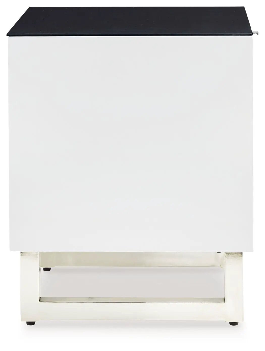 Gardoni Rectangular End Table | White And Black | MDF Construction | Drawer Storage