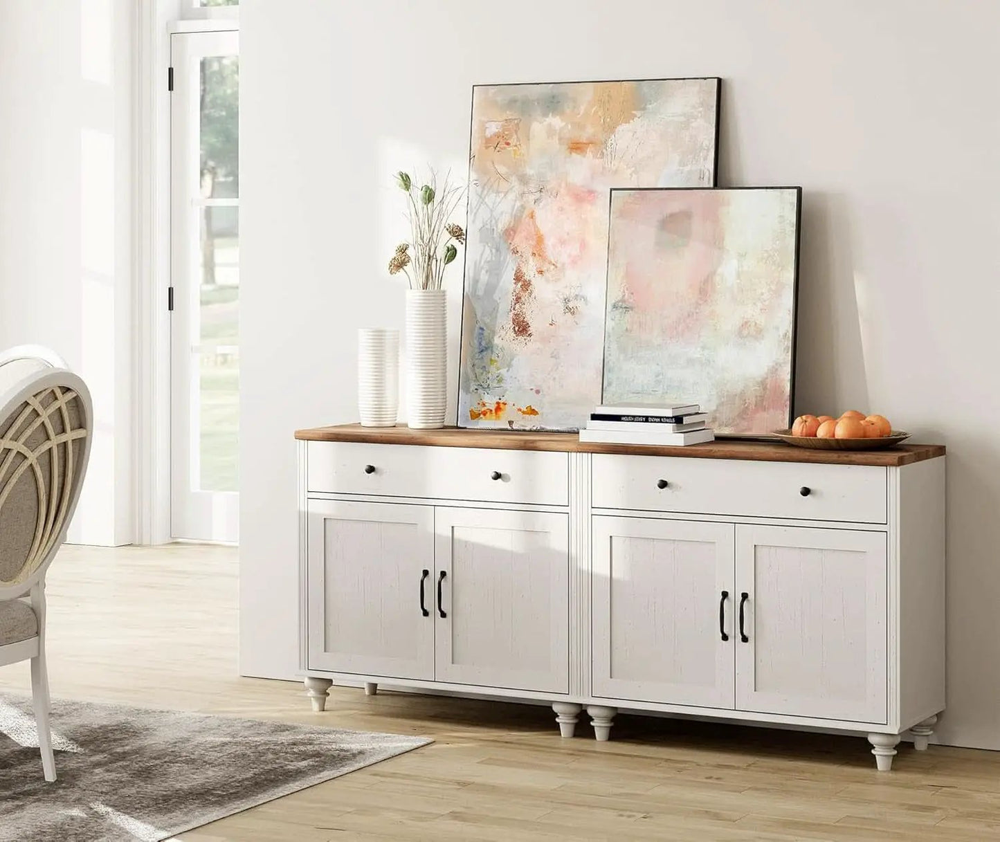 68 Inch Buffet Cabinet With Storage Modern Farmhouse from PriceLows™