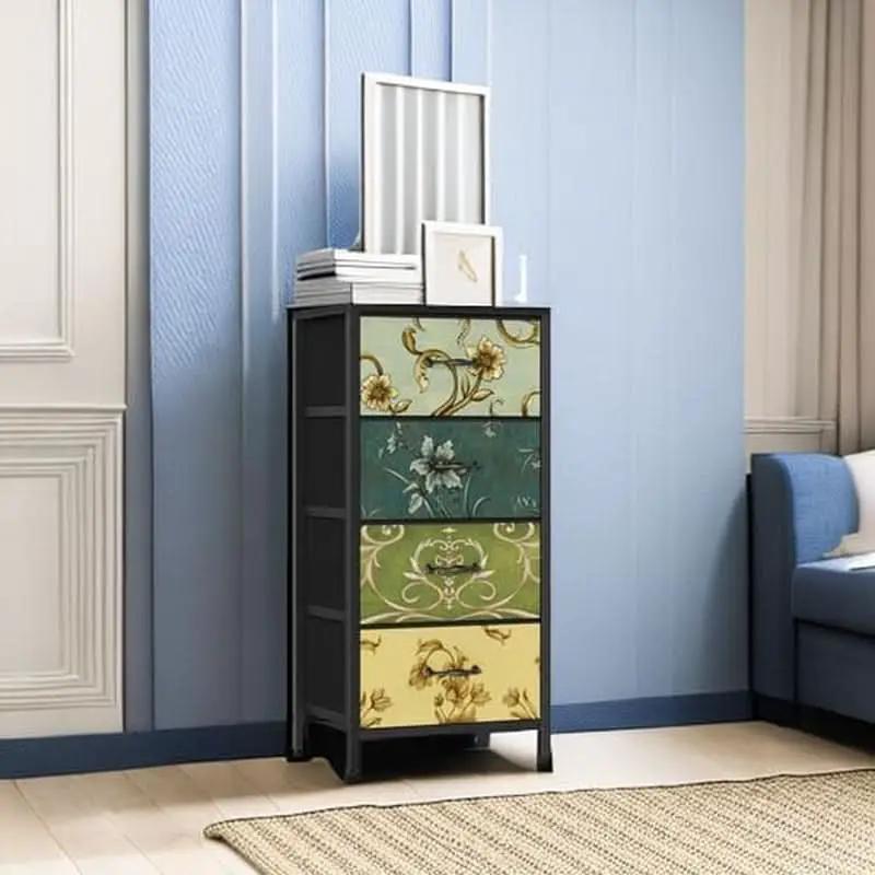 4 Drawer Dresser Nightstand With Wood Top For Bedroom from PriceLows™