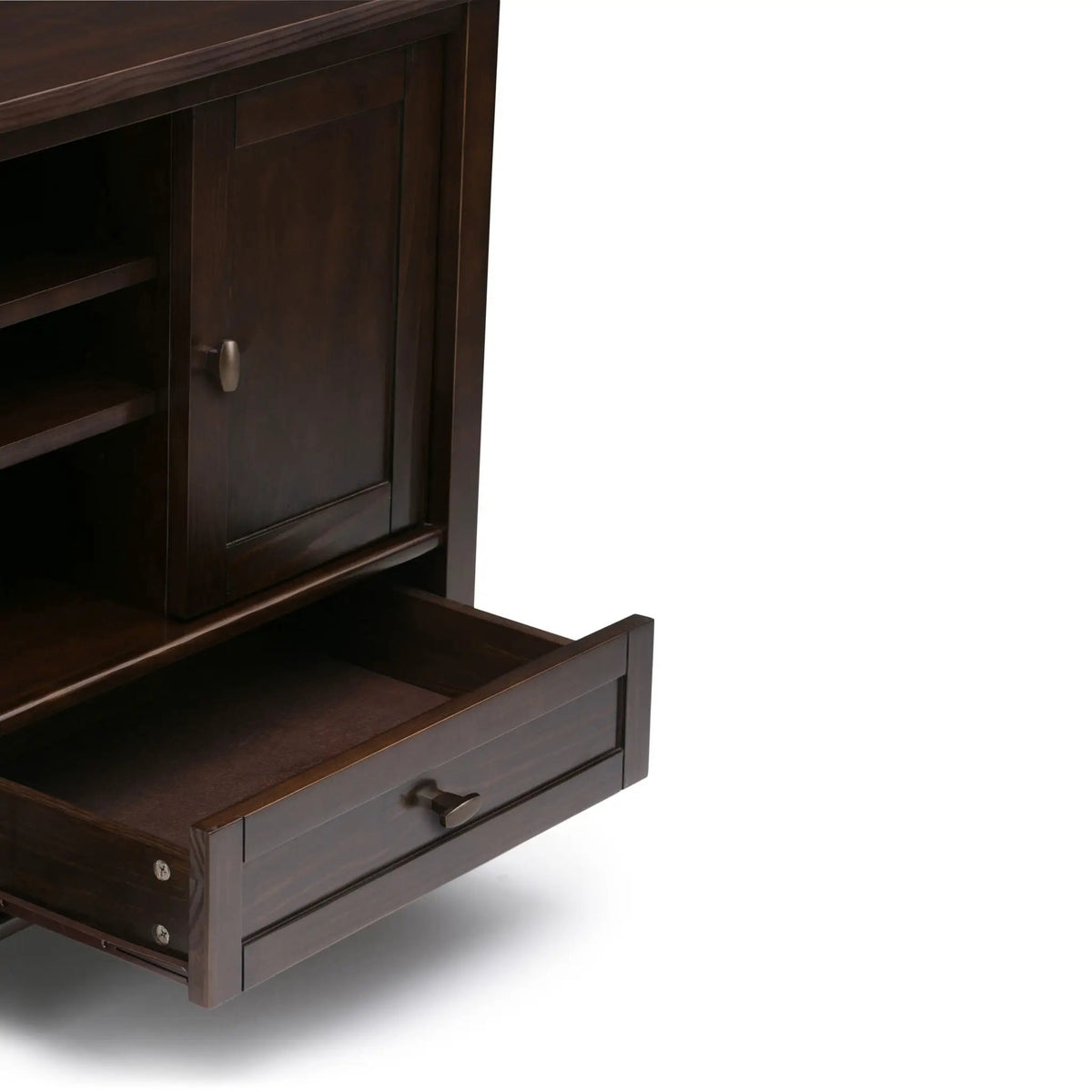 Warm Shaker TV Media Stand | Handcrafted Solid Wood | Two Bottom Drawers | 47 Inch Length