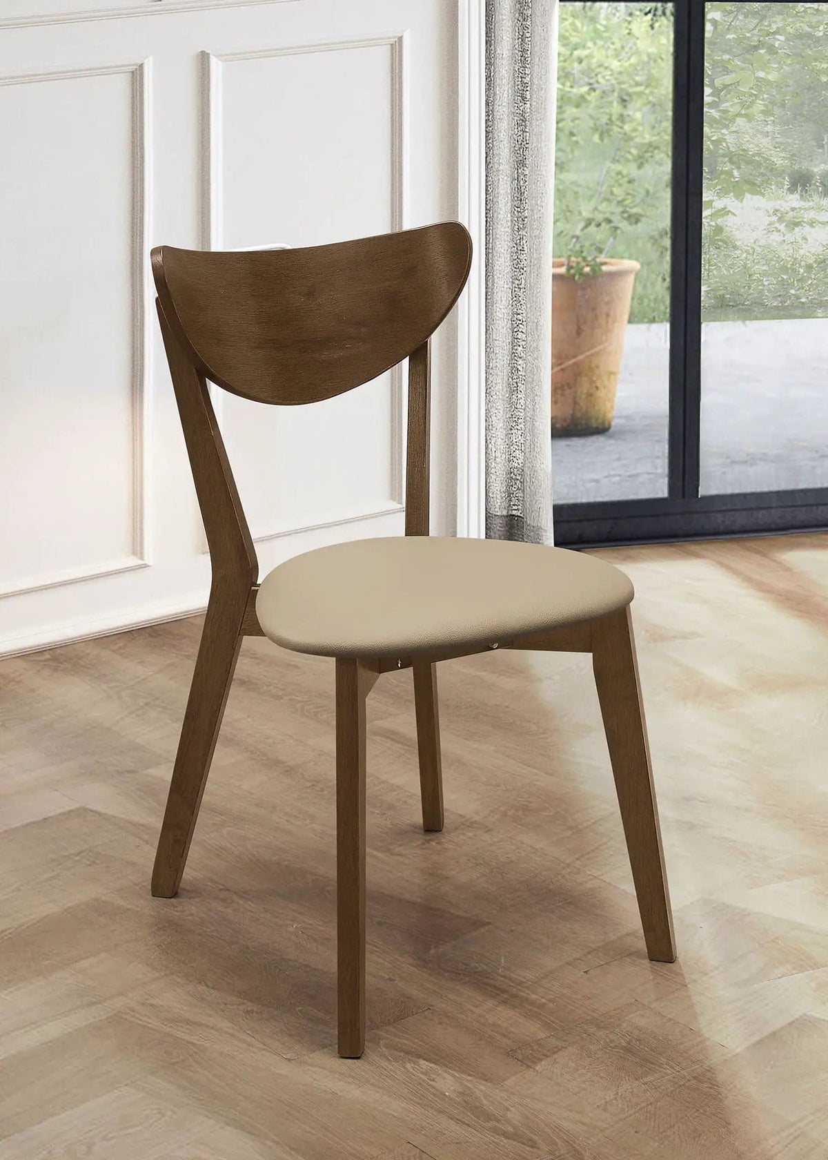 Kersey Wood Dining Side Chair Chestnut (Set of 2) | 17.25 x 21.75 x 31.25 in | Rubberwood & Engineered Wood | Dining Room