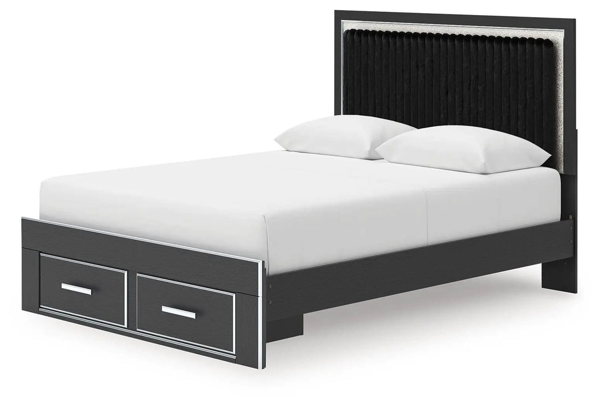 Zuraleus Upholstered Panel Platform Storage Bed | 4 Pieces | Bedroom Furniture | Bedroom