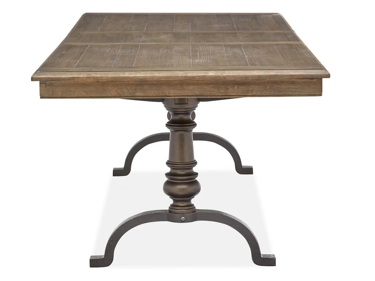 Roxbury Manor Rectangular Dining Table Dining Tables with Extension | Dining Tables with Extension | Oak Veneer & Metal | Homestead Brown