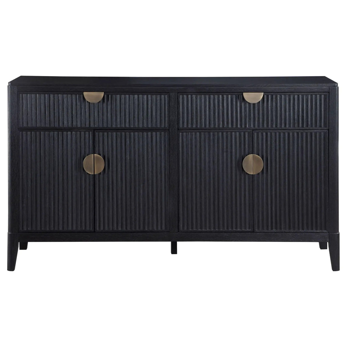Brookmead 4-door Sideboard Buffet Storage Cabinet | 64.25 x 18 x 36.25 in | Wood | Black
