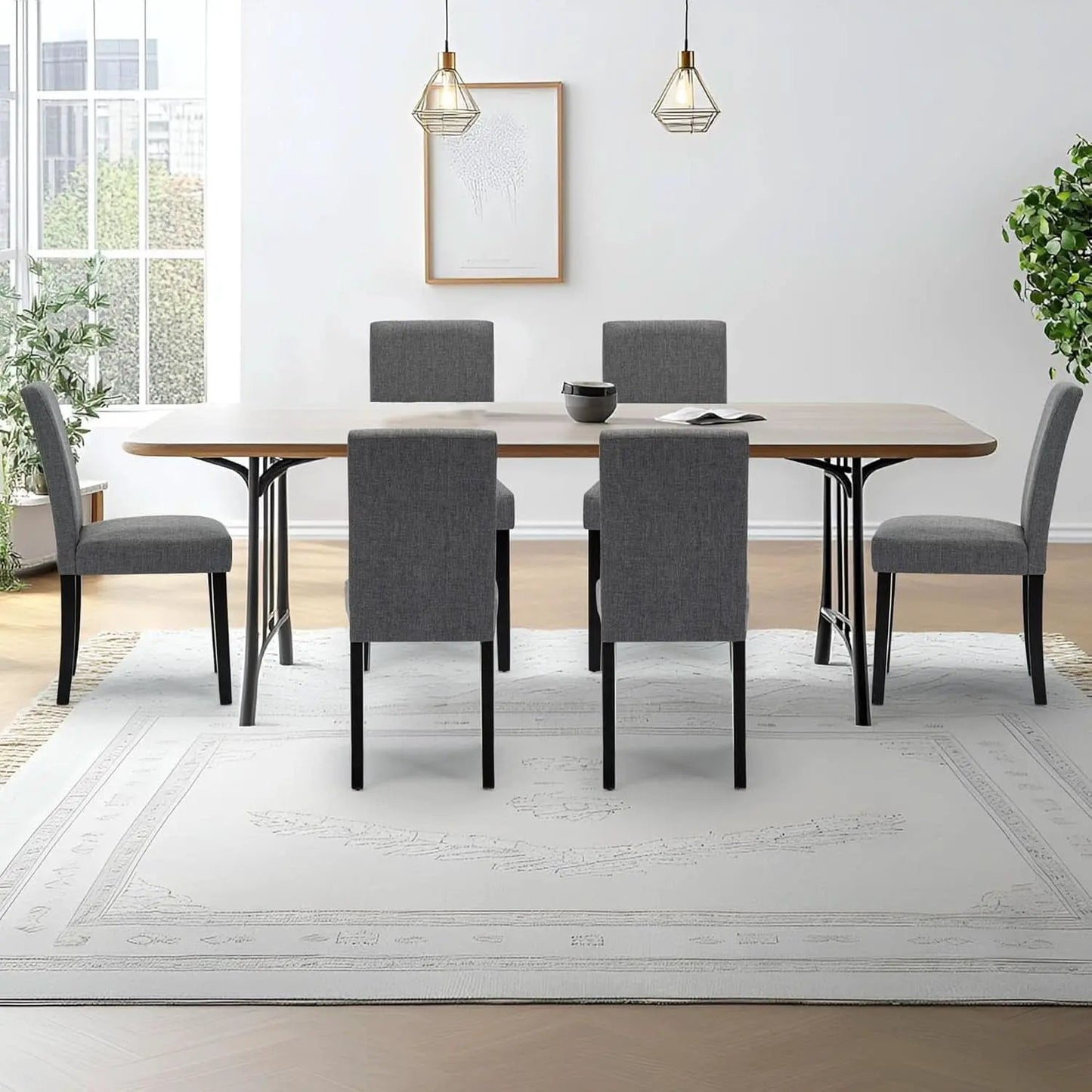 Set of 6 Mid Century Modern Upholstered Dining Chairs from PriceLows™