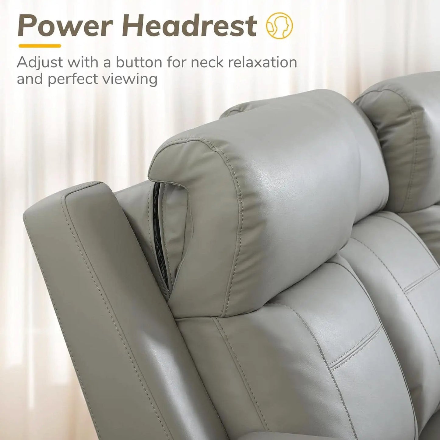 Power Recliner Sofa With Adjustable Headrest USB Charging from PriceLows™