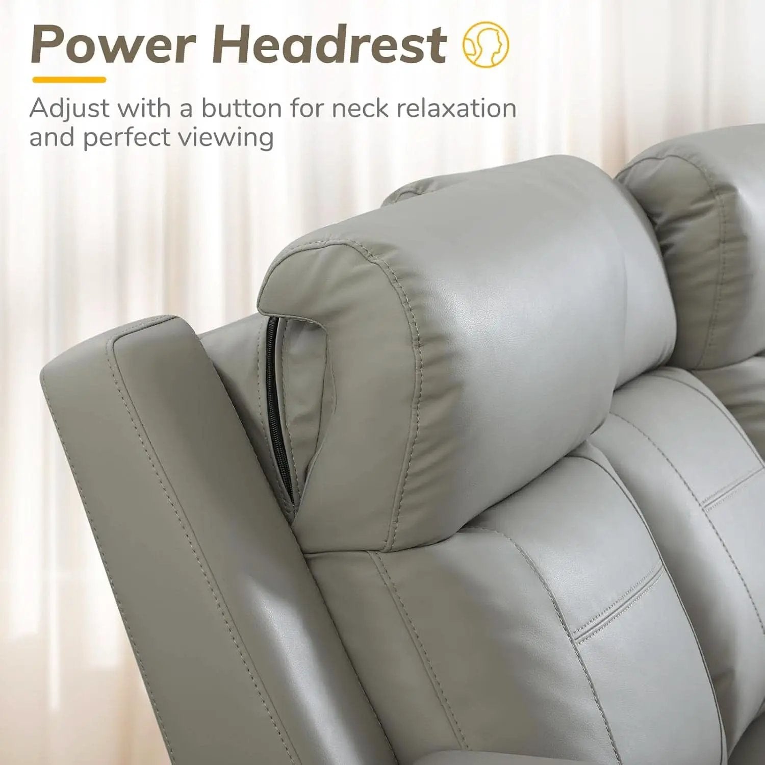 Power Recliner Sofa With Adjustable Headrest USB Charging from PriceLows™