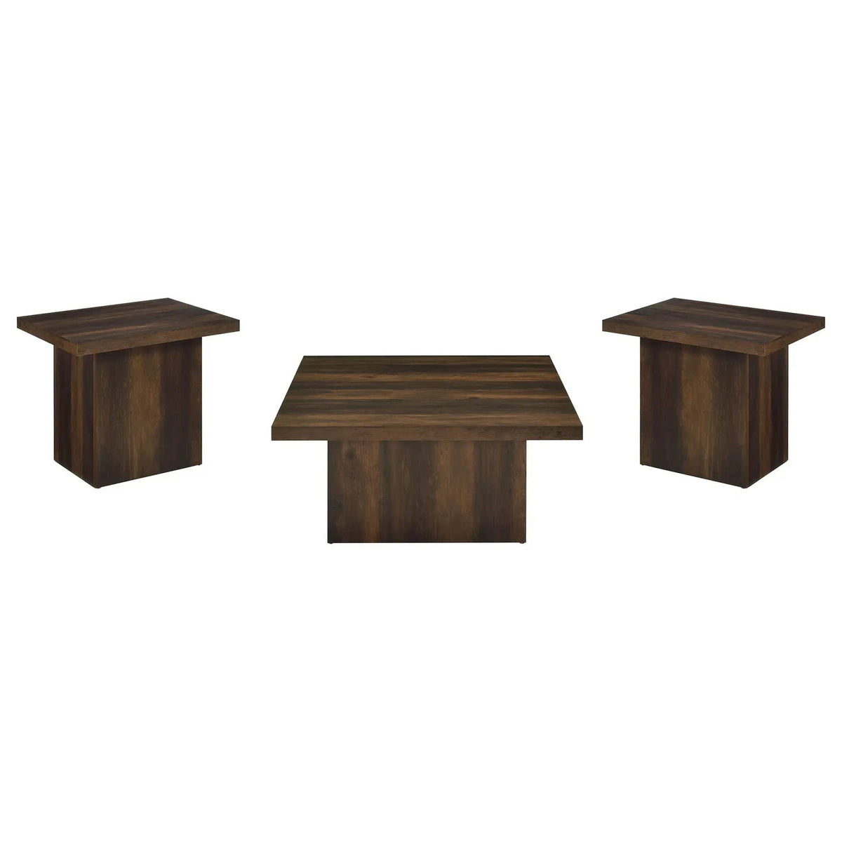 Devar 3-piece Square Coffee and End Table Set Dark Pine | 3-Piece Set | Engineered Wood & Veneer | Dining Room