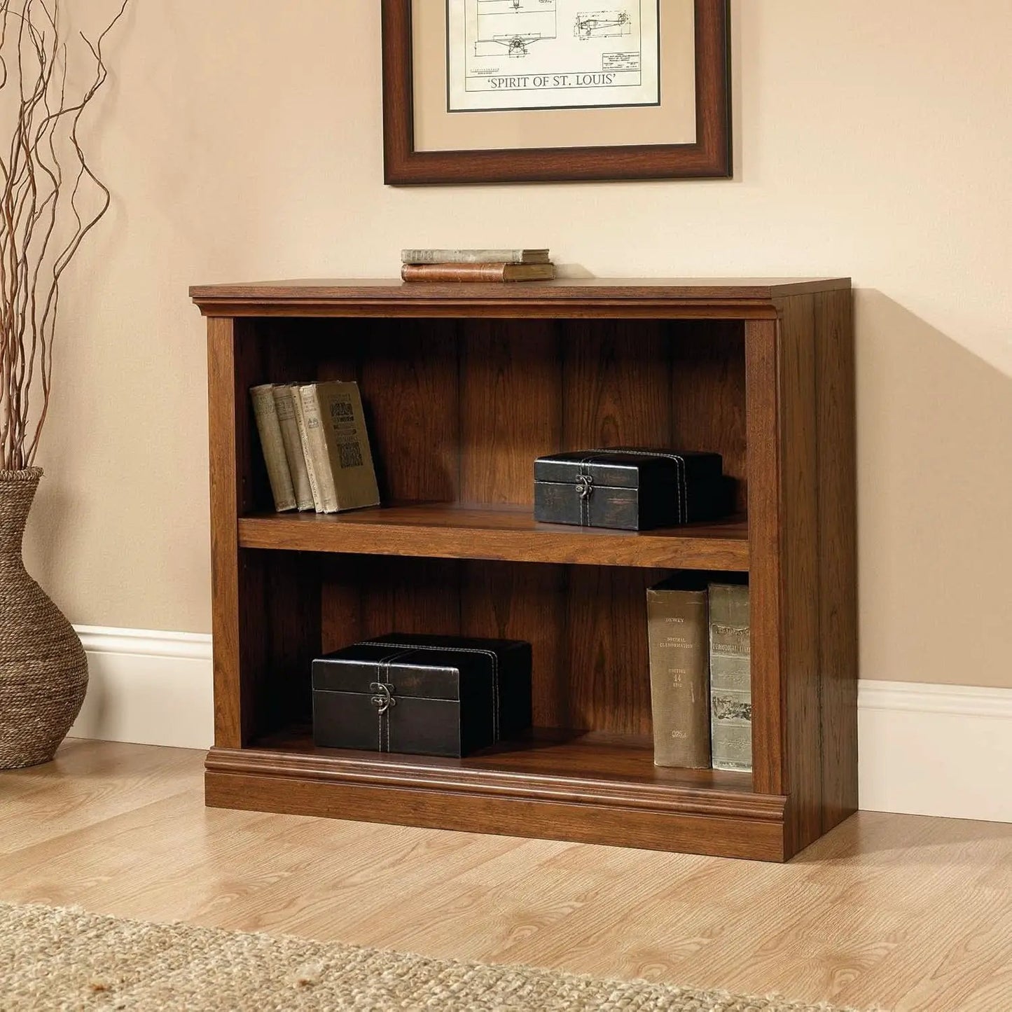 Washington Cherry Finish 2 Shelf Bookcase For Storage from PriceLows™