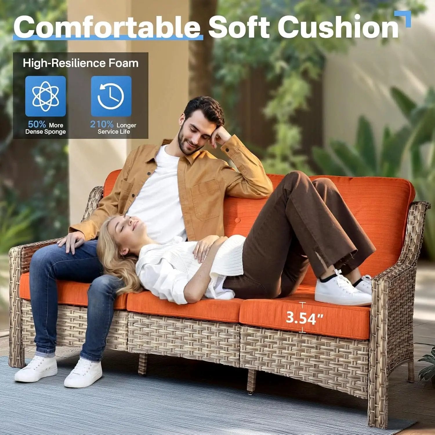 Outdoor Conversation Set with Fire Pit and Swivel Chairs from PriceLows™