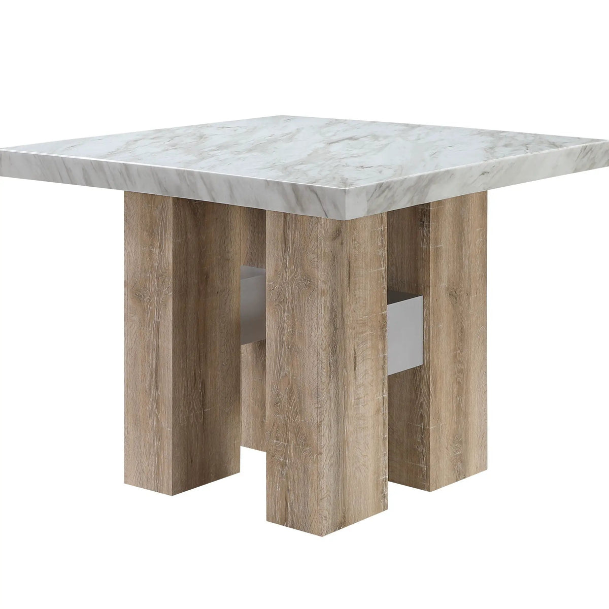 Mikha Bar Table | 48 Inch Square | Rubberwood Construction | Sleek Finish