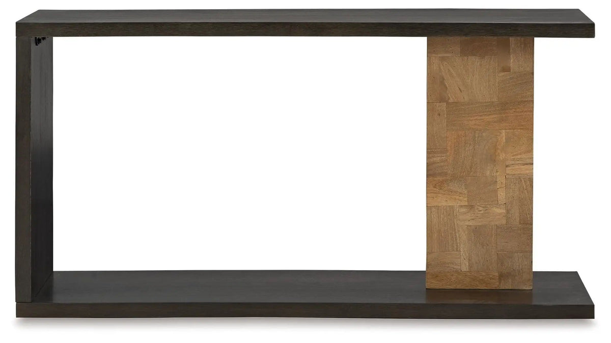 Camlett Console Sofa Table | 58.13 x 15.88 x 30.25 in | Solid Wood & Veneer | Brown